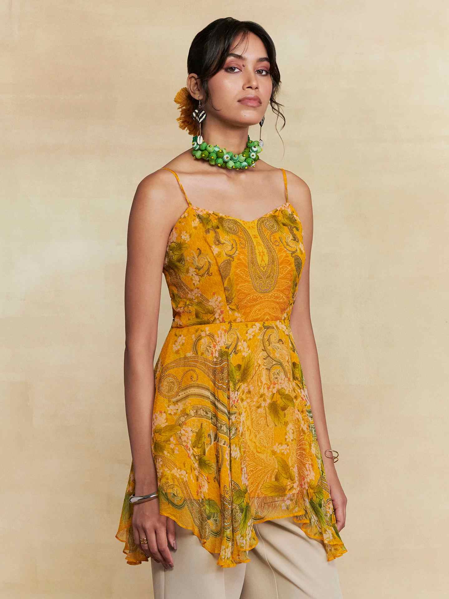 Yellow Rosaile Short Top