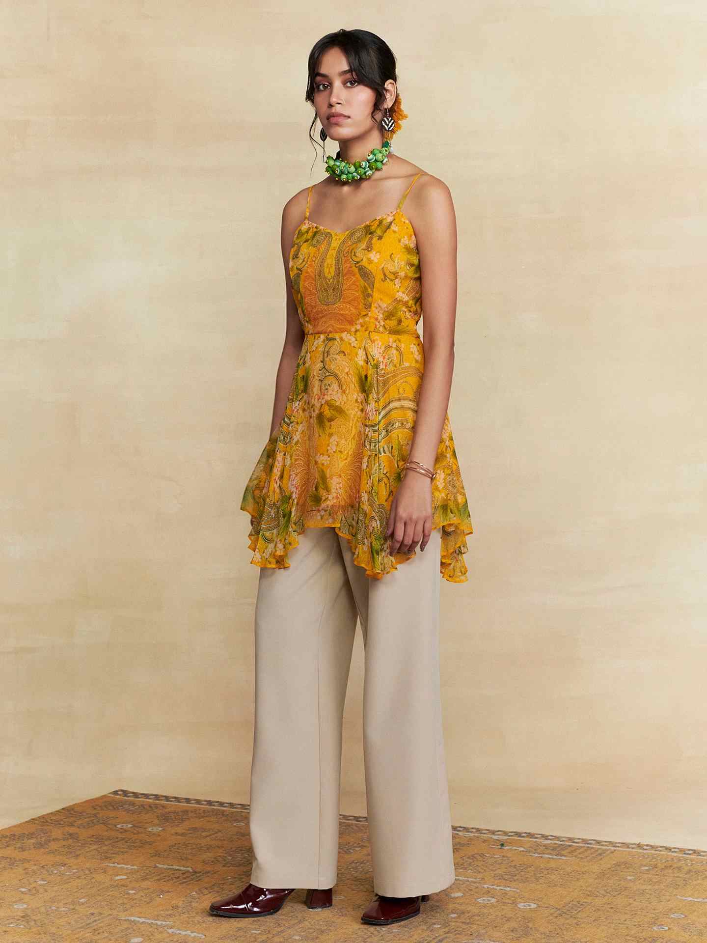 Yellow Rosaile Short Top