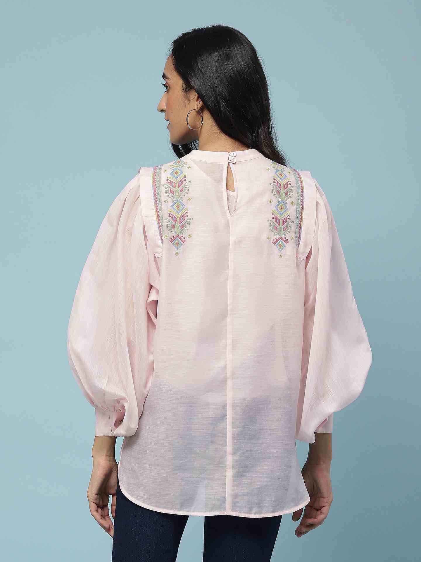 Pink Darika Solid Boxy Top