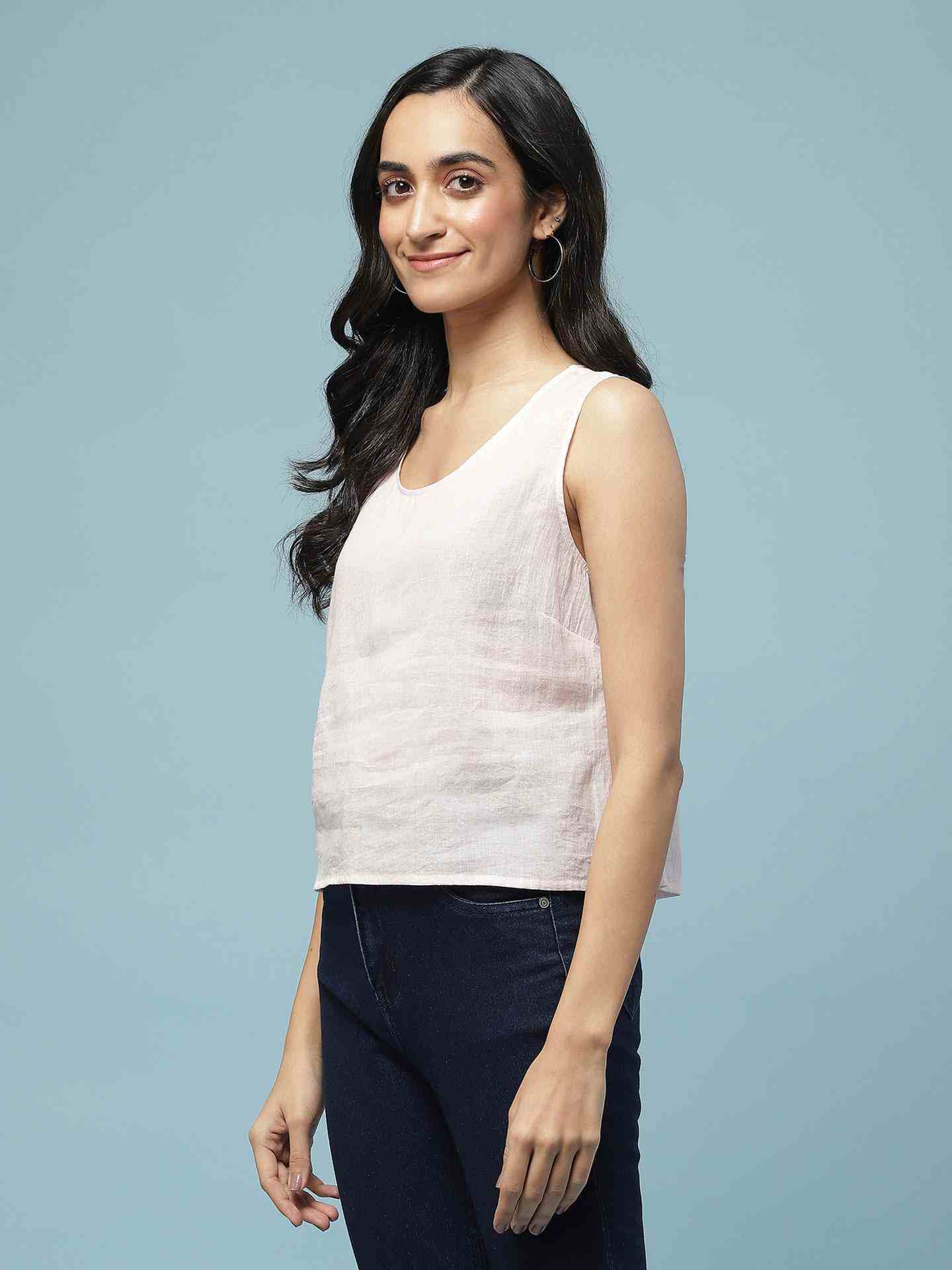 Pink Darika Solid Boxy Top