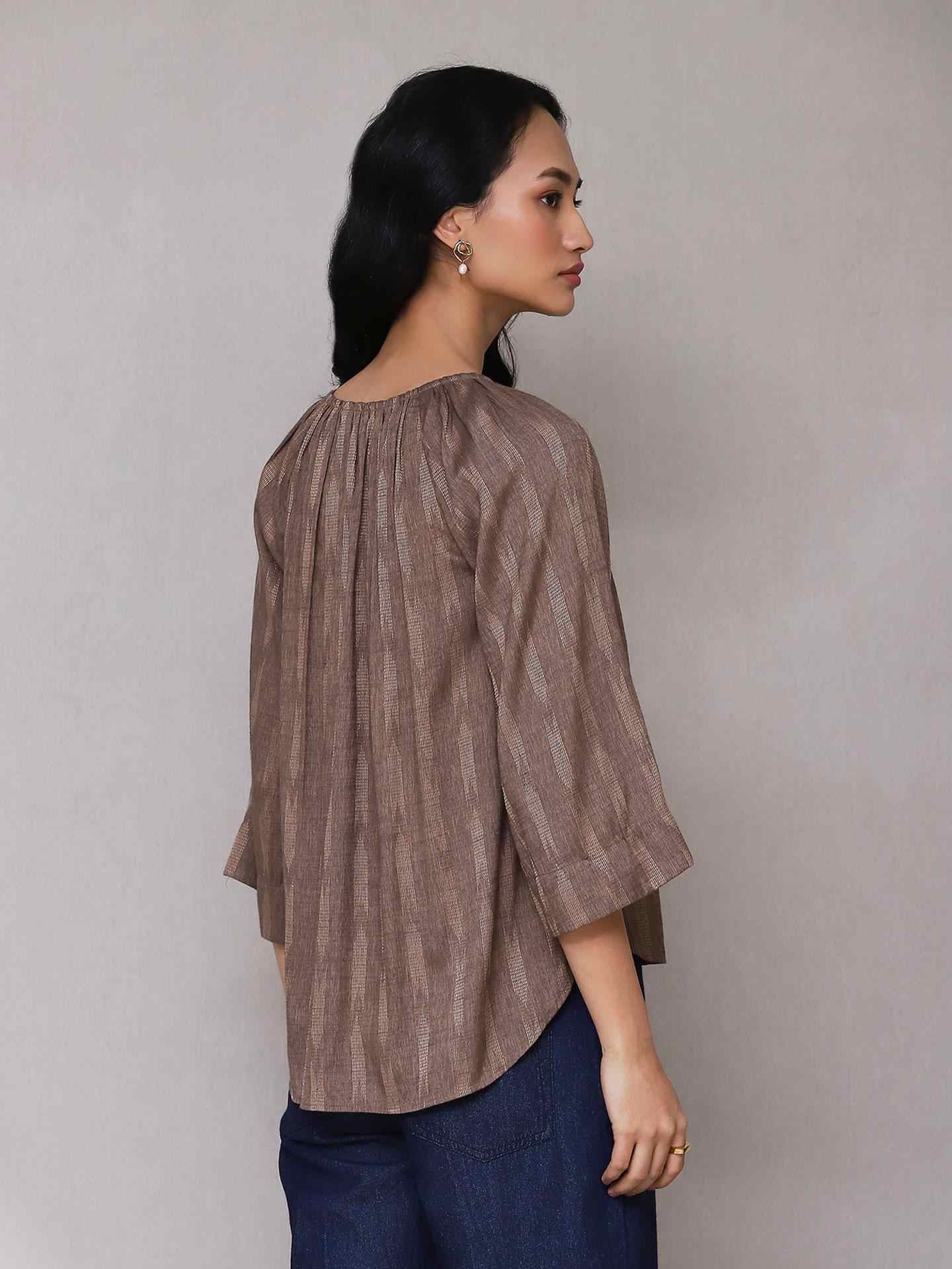 Light Brown Zuni Peasant Top
