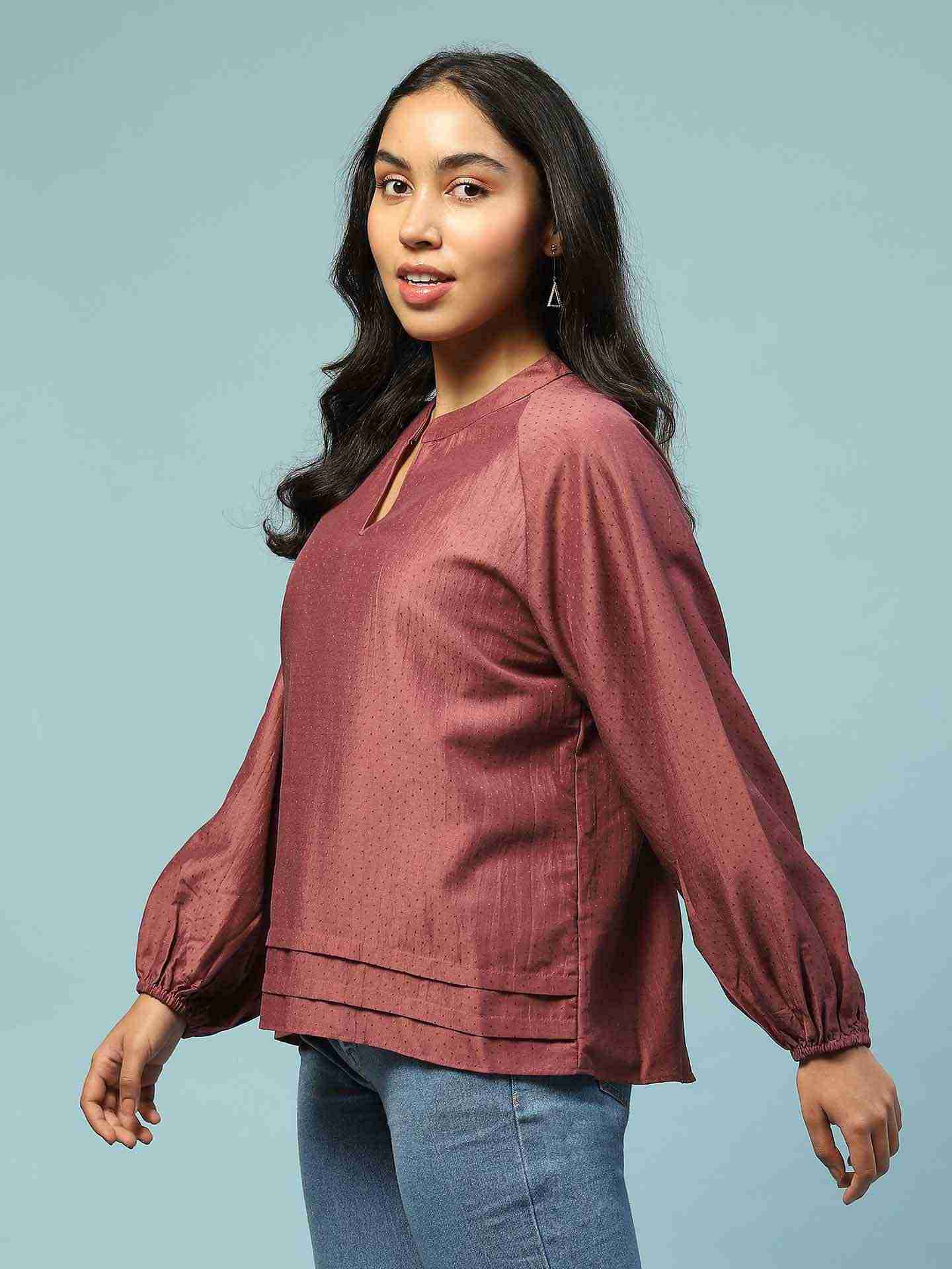 Lavender Tamasvani Solid Boxy Top