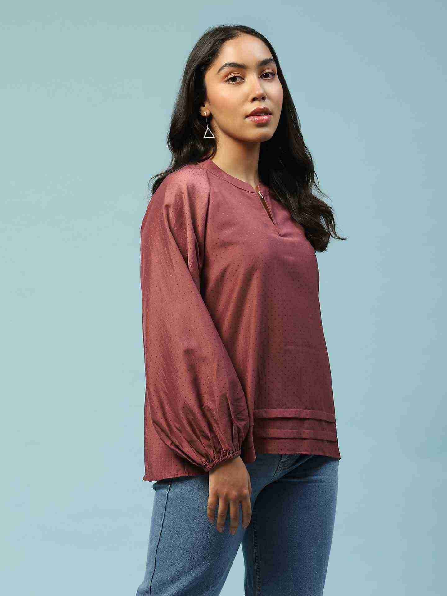 Lavender Tamasvani Solid Boxy Top