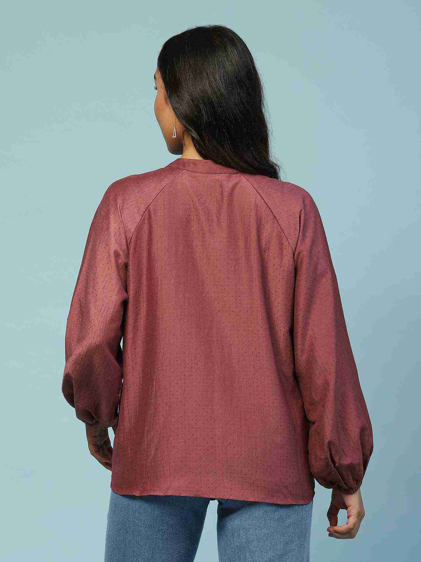 Lavender Tamasvani Solid Boxy Top