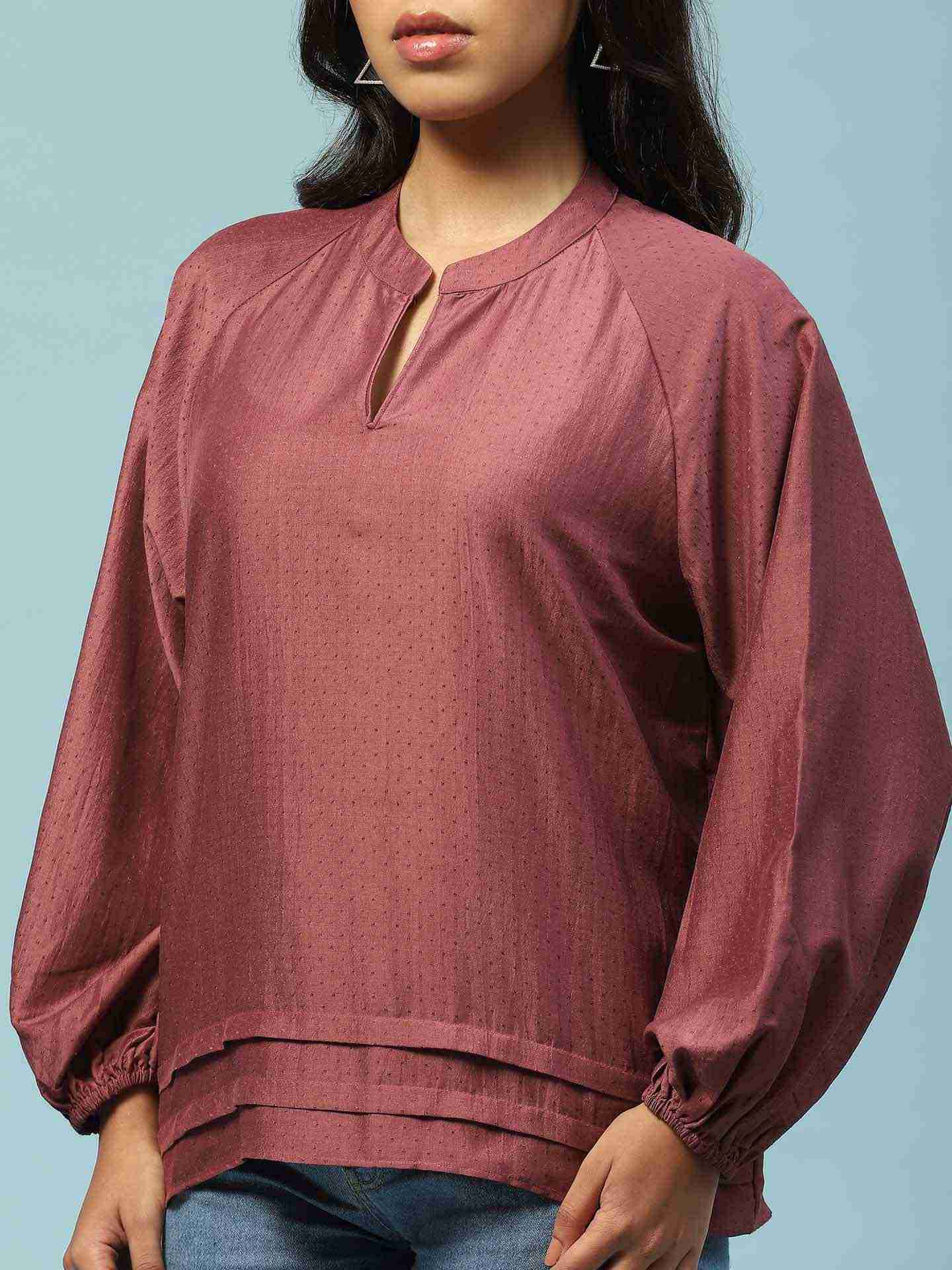 Lavender Tamasvani Solid Boxy Top