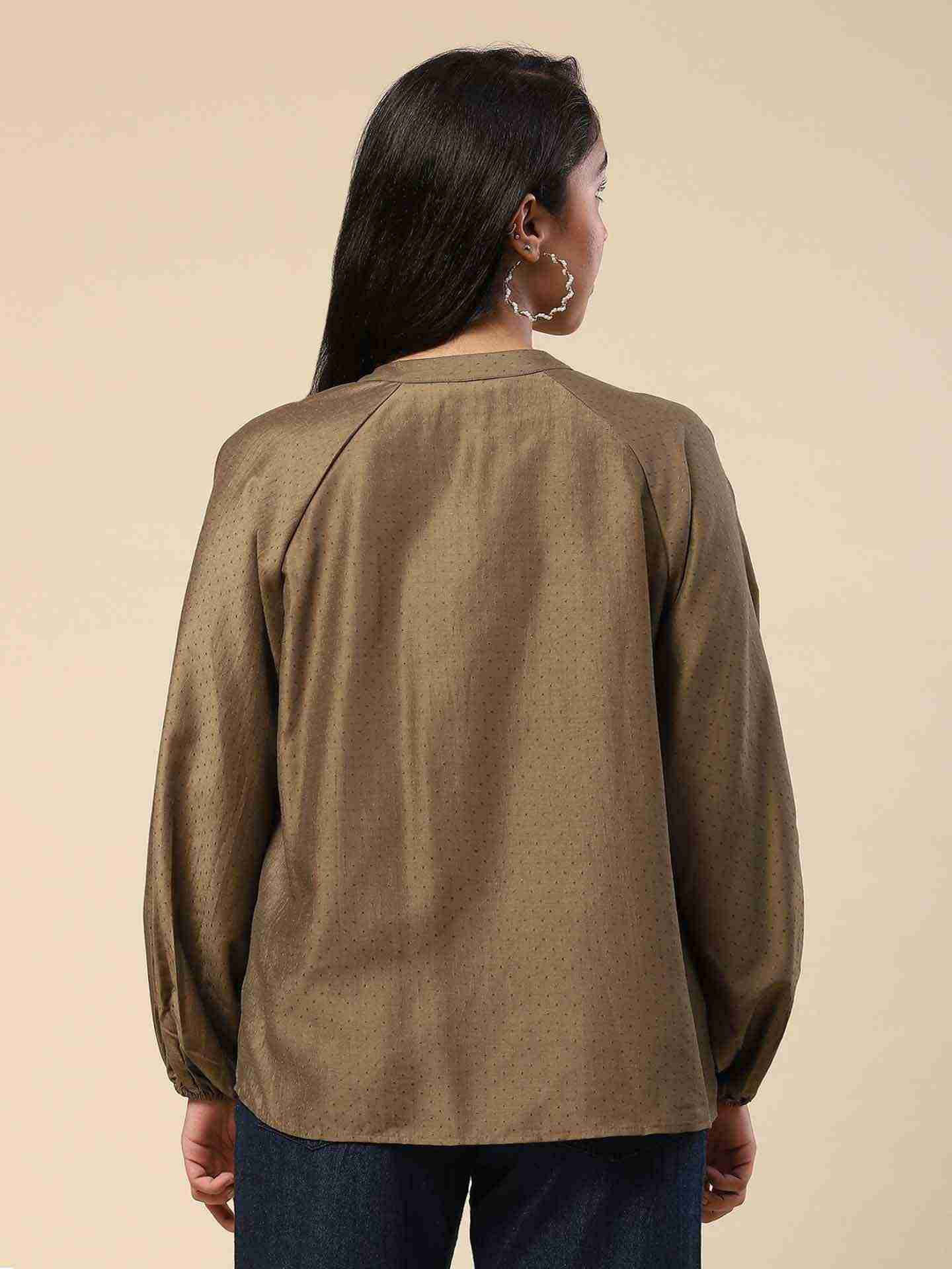 Olive Tamasvani Solid Boxy Top