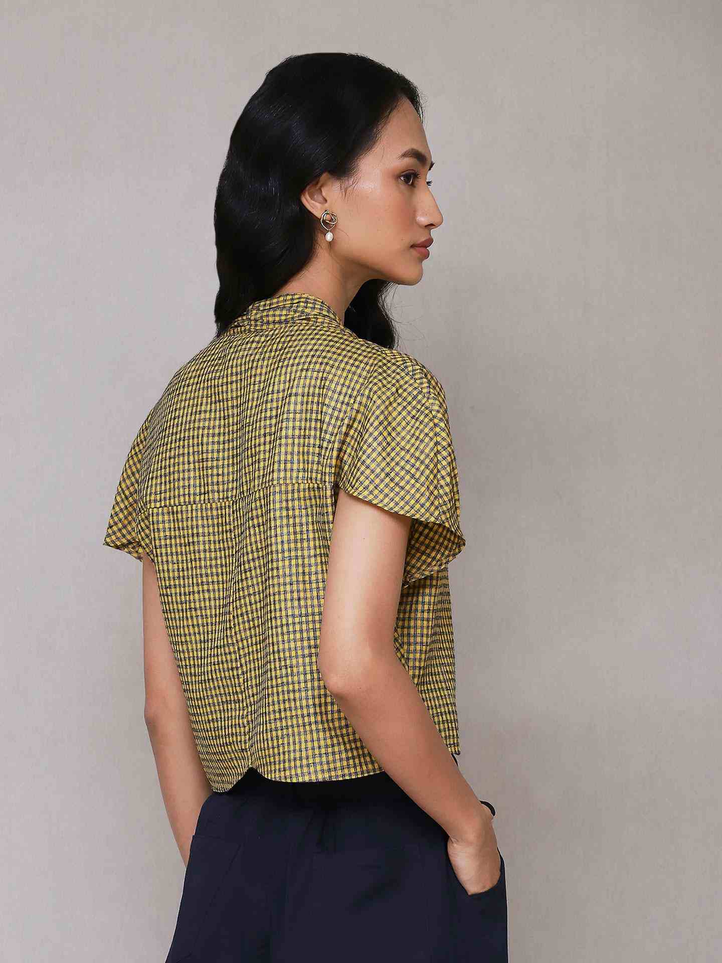 Yellow Gingham Crop Top