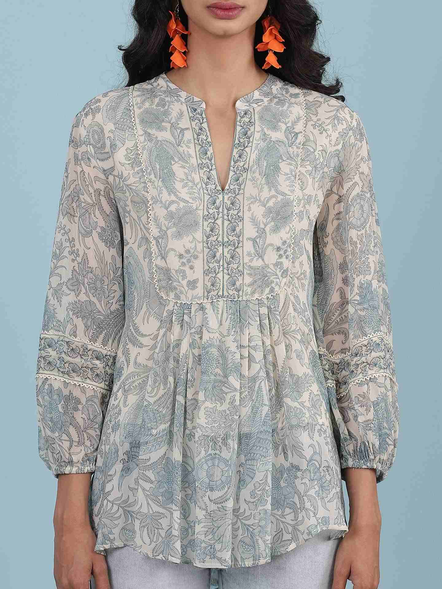 Ice Blue Firebird Kurti