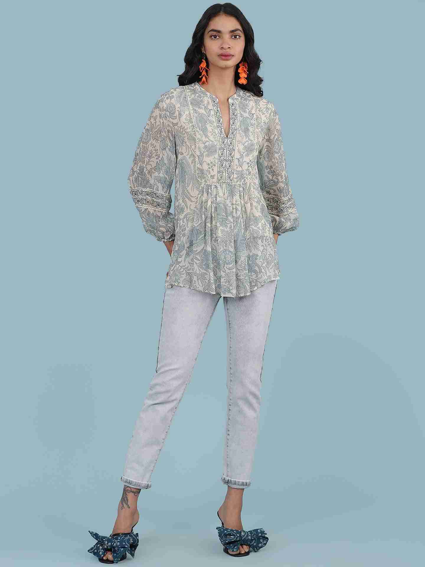 Ice Blue Firebird Kurti