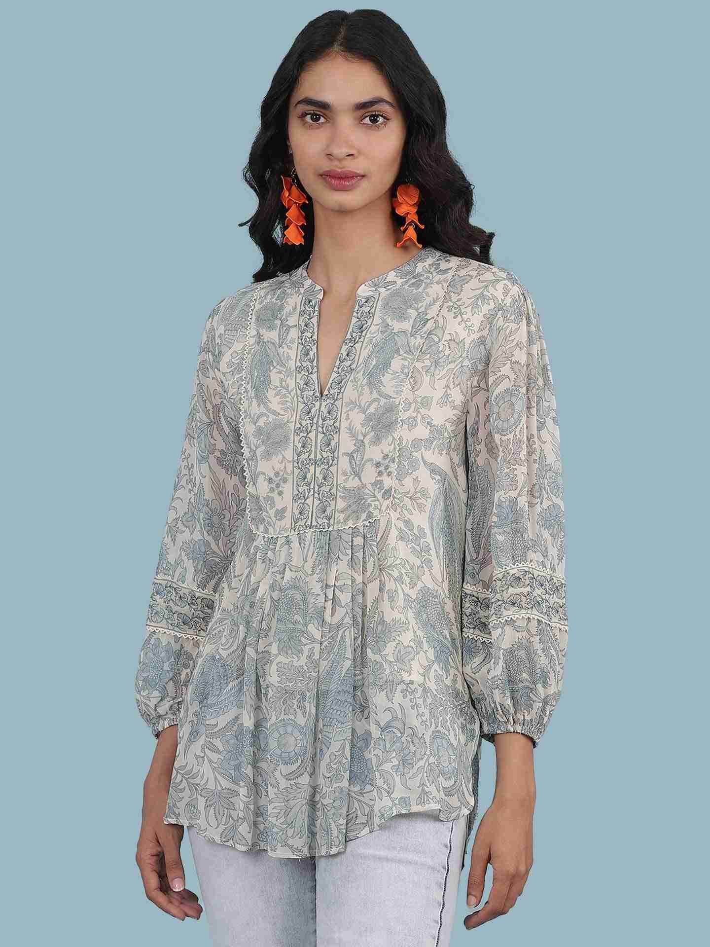 Ice Blue Firebird Kurti