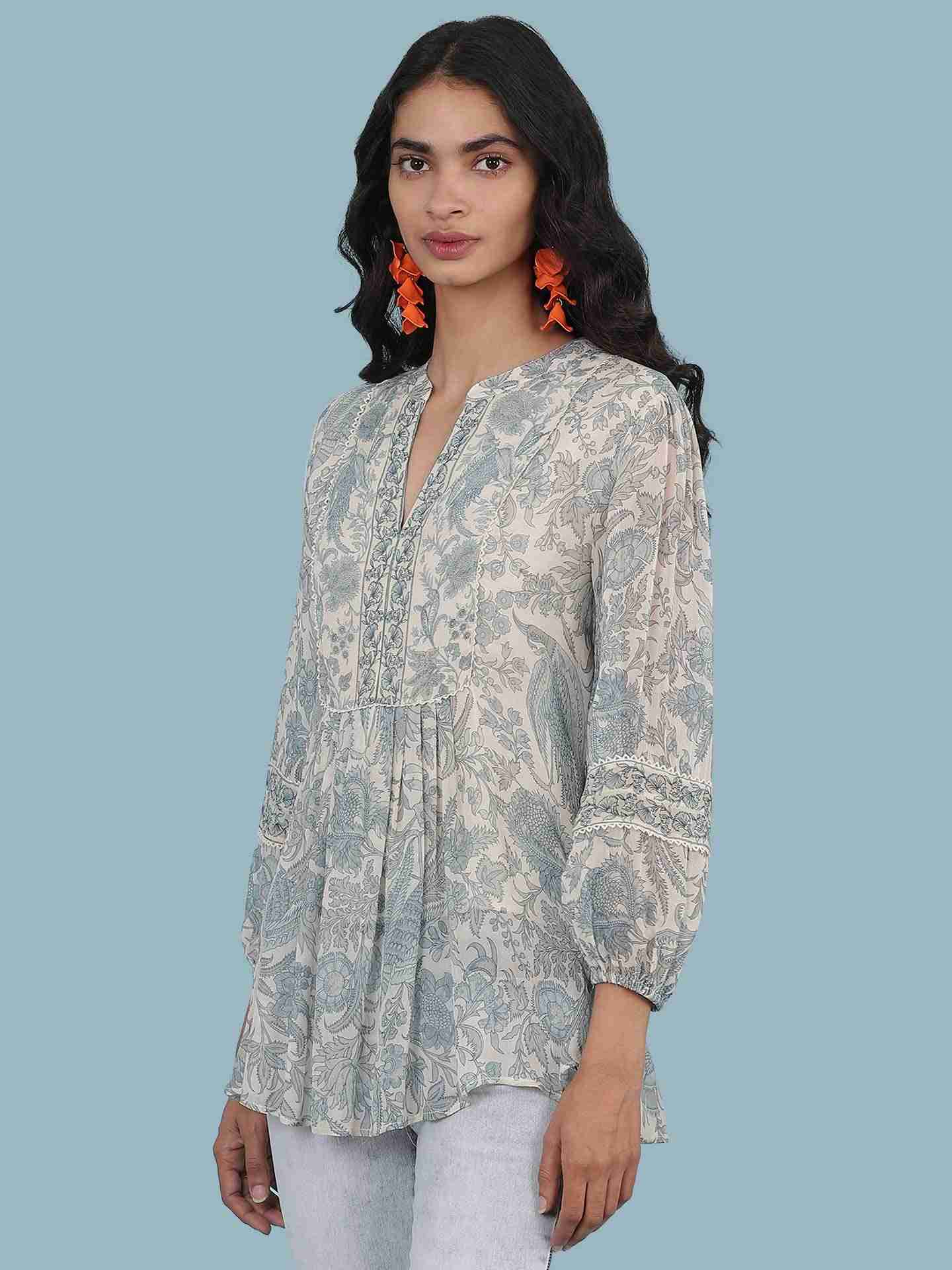 Ice Blue Firebird Kurti