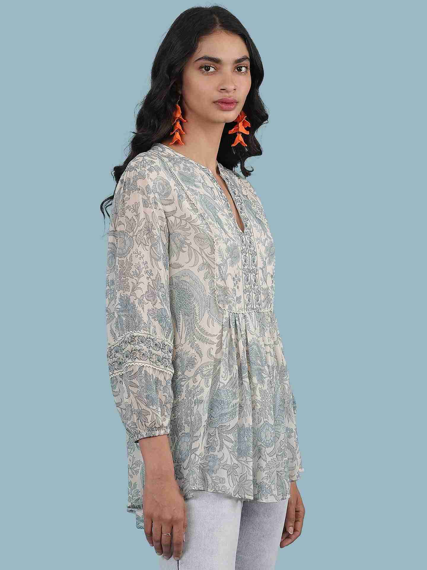 Ice Blue Firebird Kurti