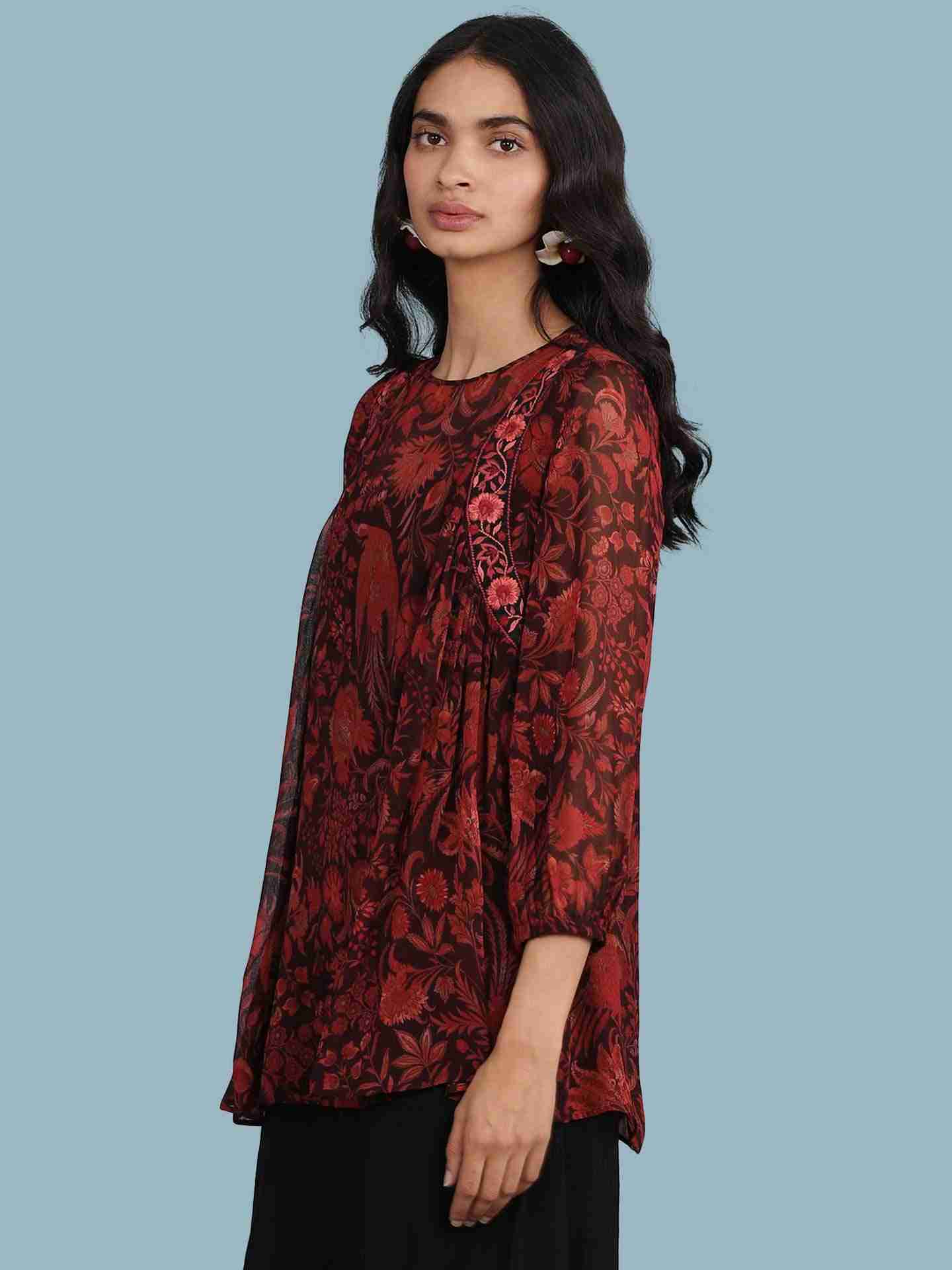 Red Firebird Peasant Top