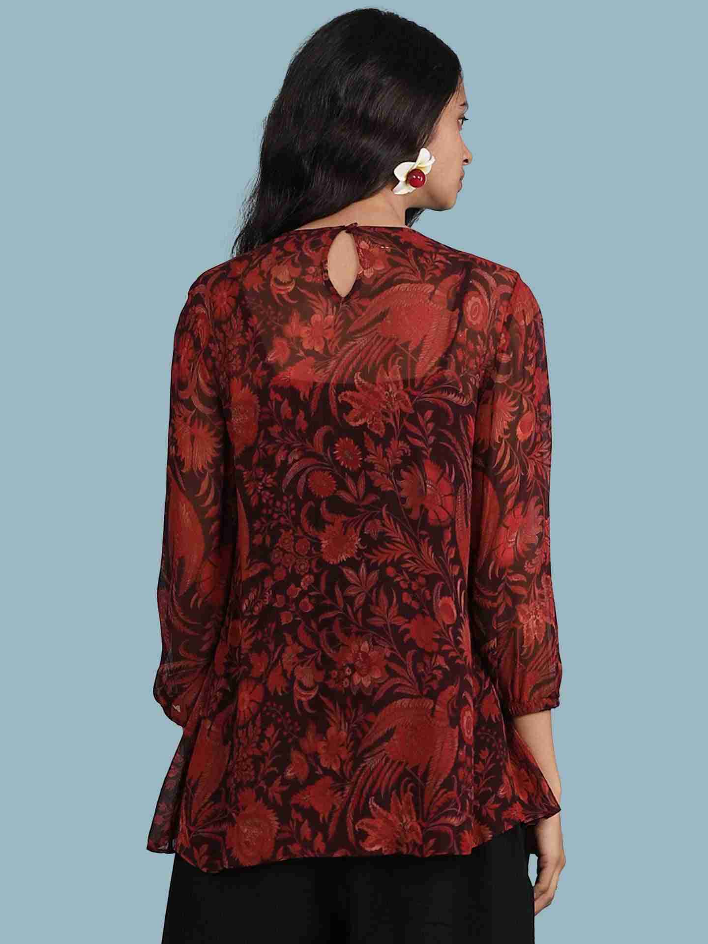 Red Firebird Peasant Top