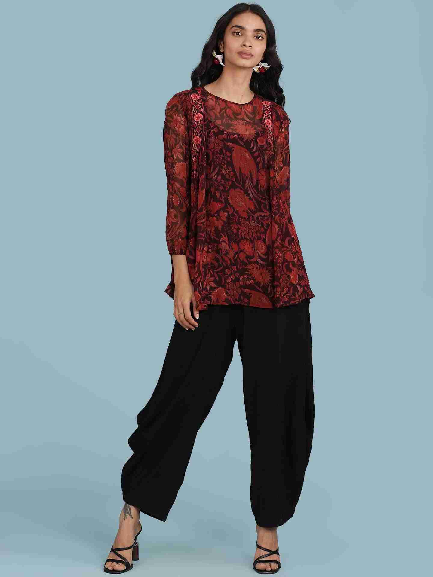 Red Firebird Peasant Top