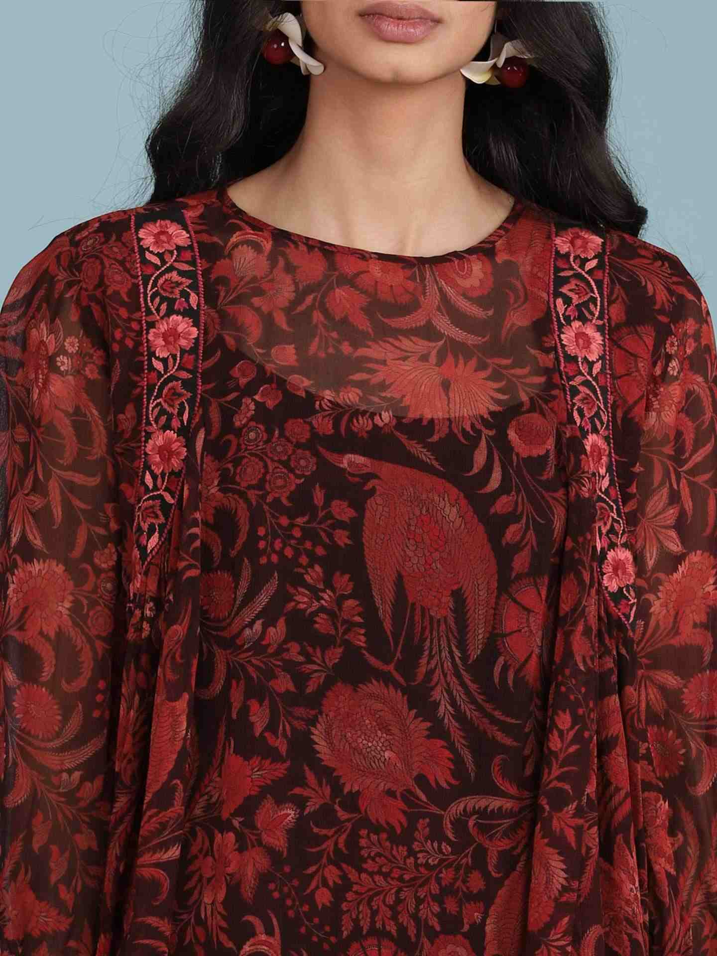 Red Firebird Peasant Top