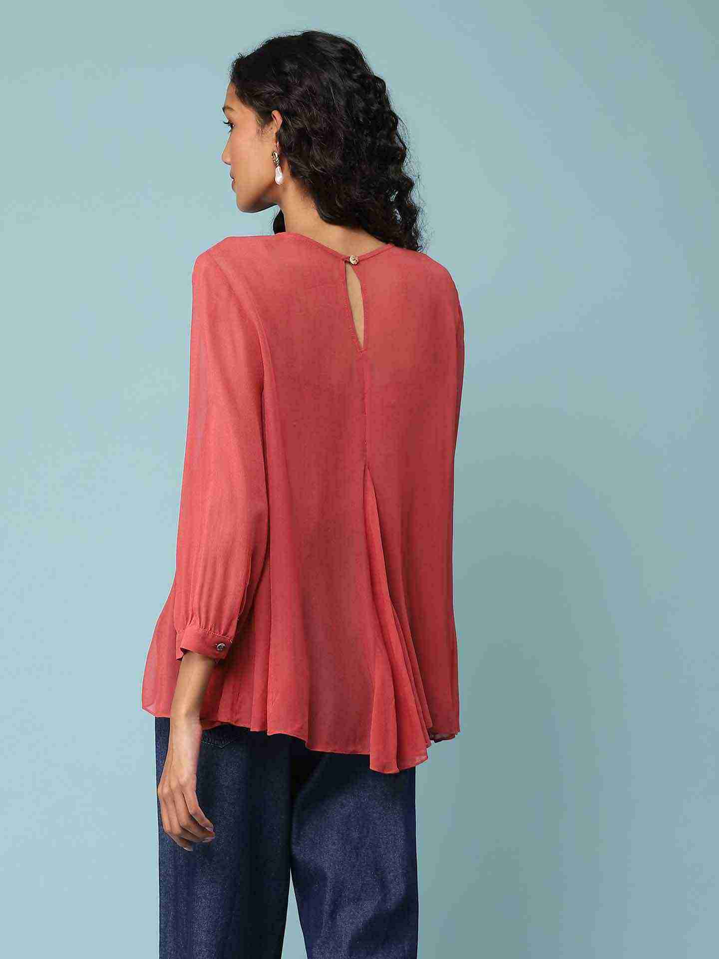 Coral Coral Boxy Top