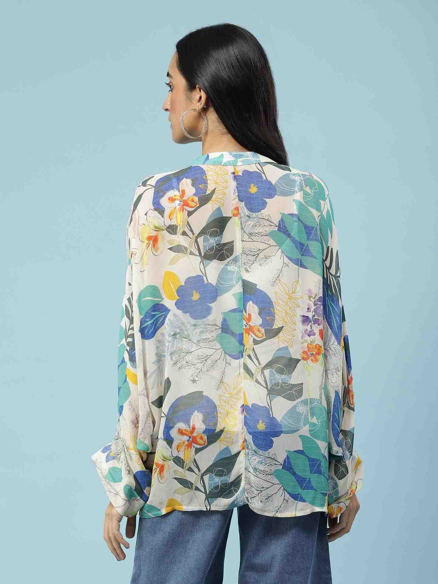 Off White Jungle Graphic Kaftan Top