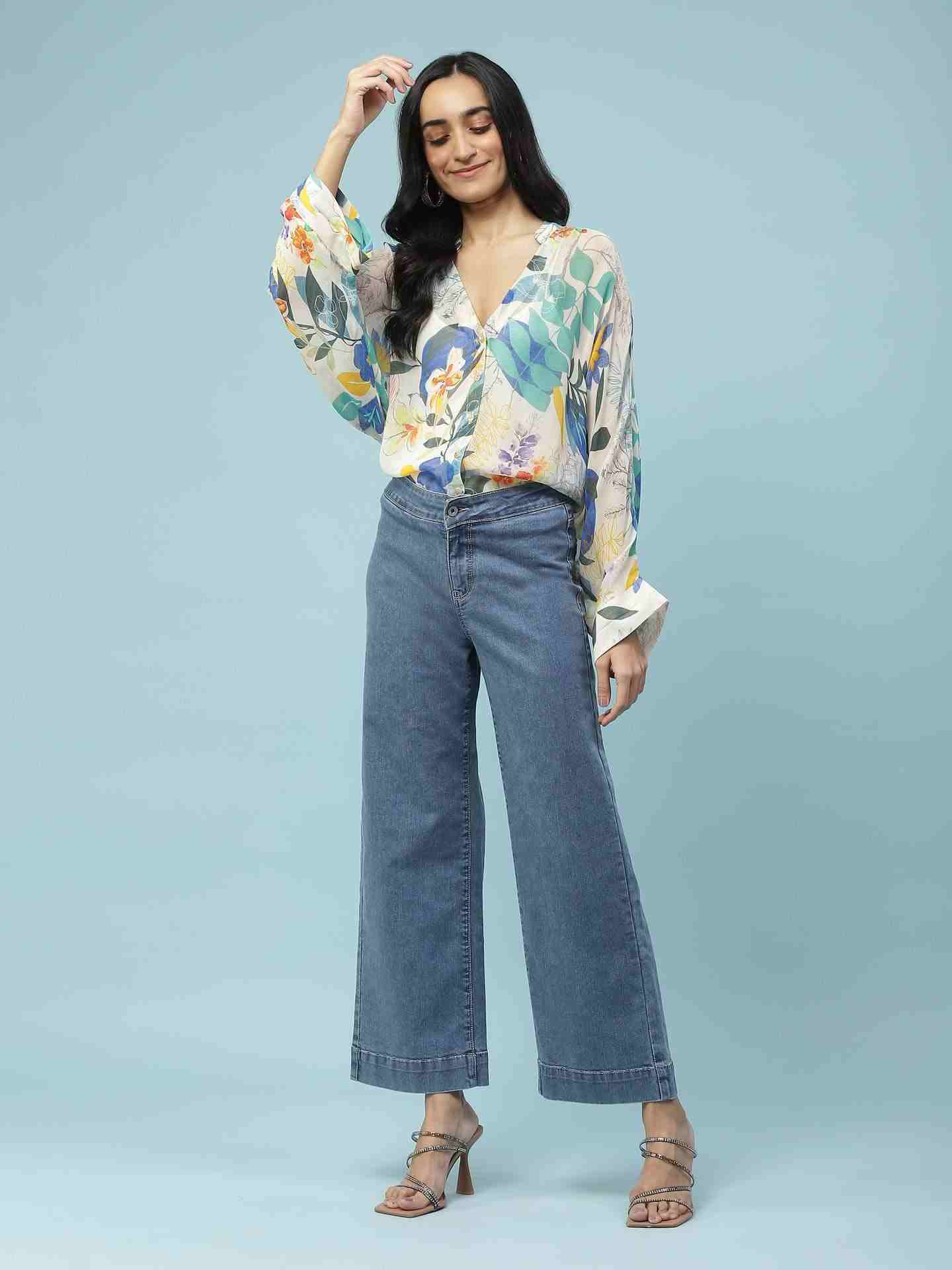 Off White Jungle Graphic Kaftan Top