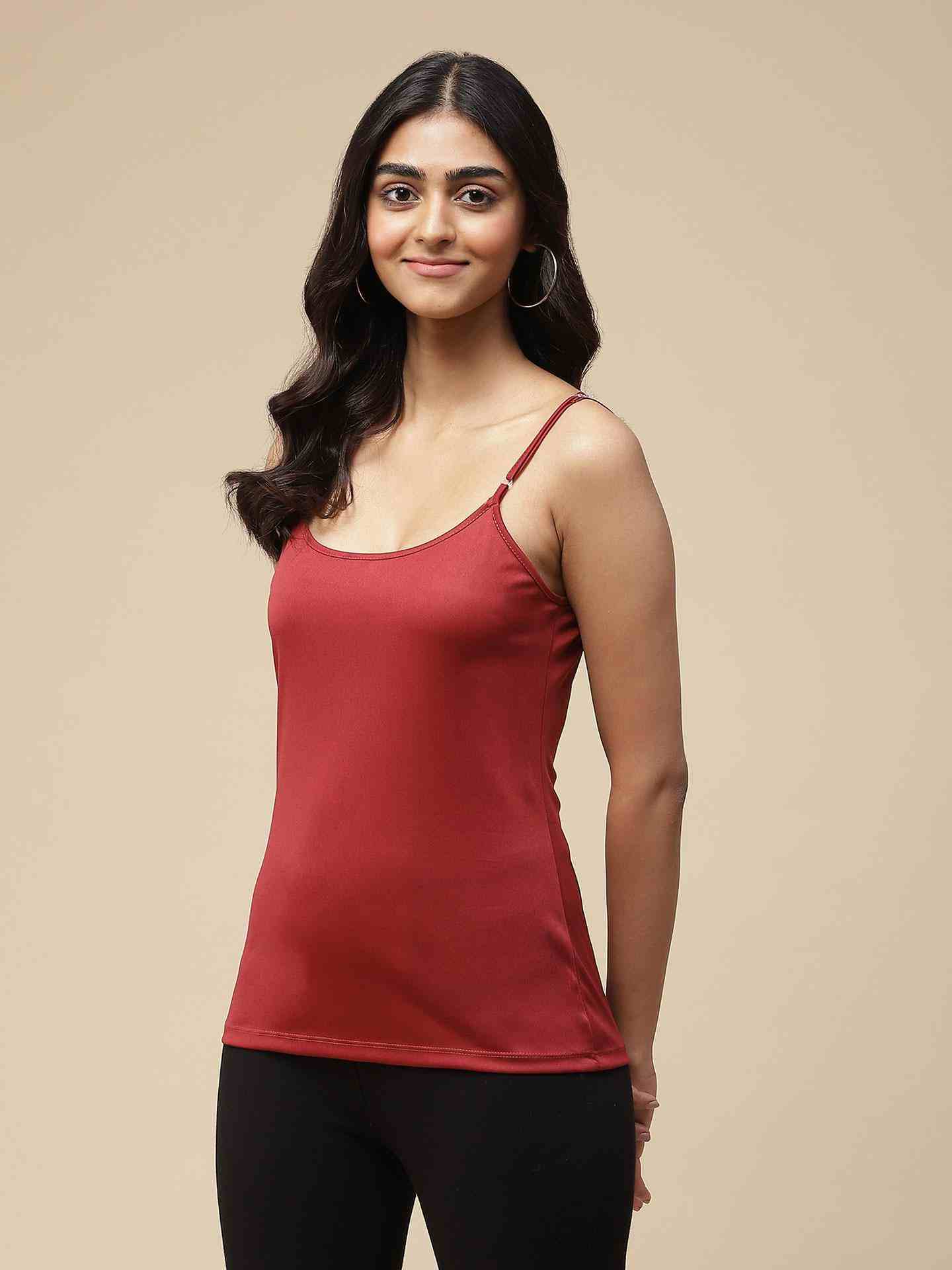 Maroon Islamic Butti Solid Boxy Top