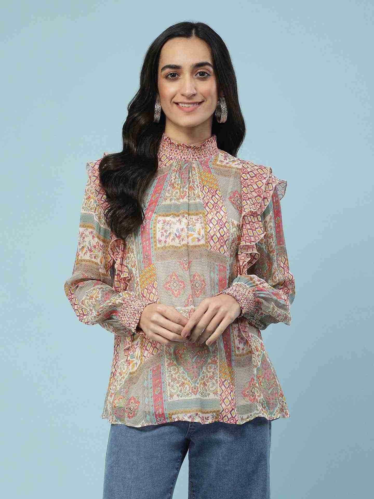 Multi Muzak Peasant Top