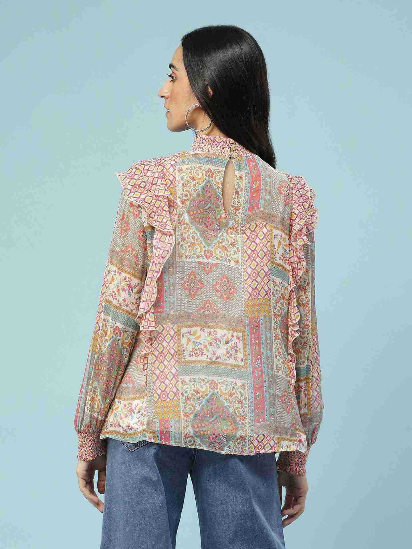 Multi Muzak Peasant Top