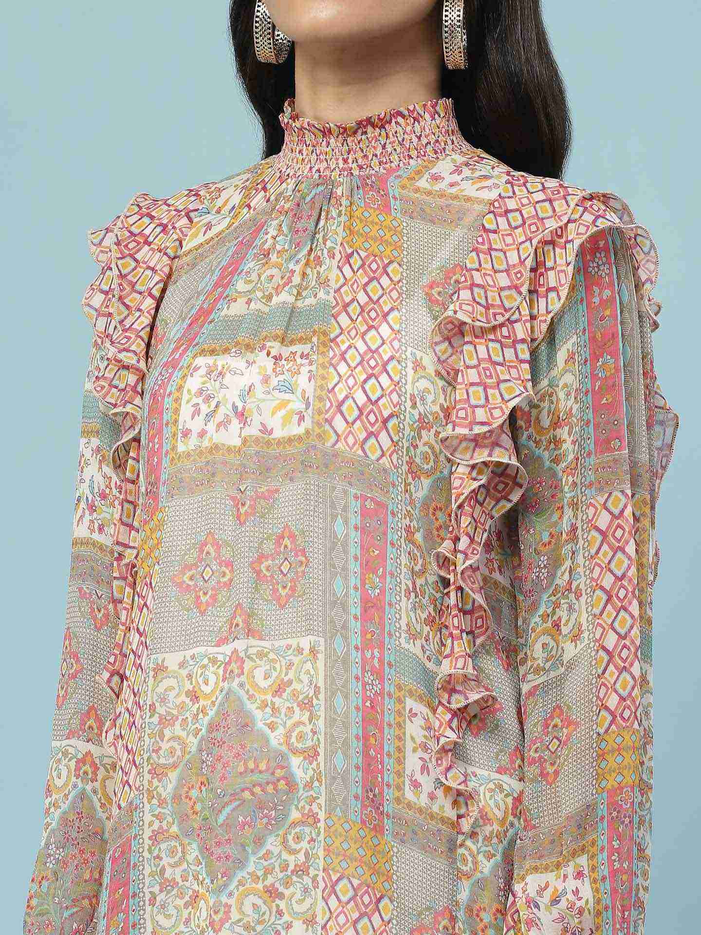 Multi Muzak Peasant Top