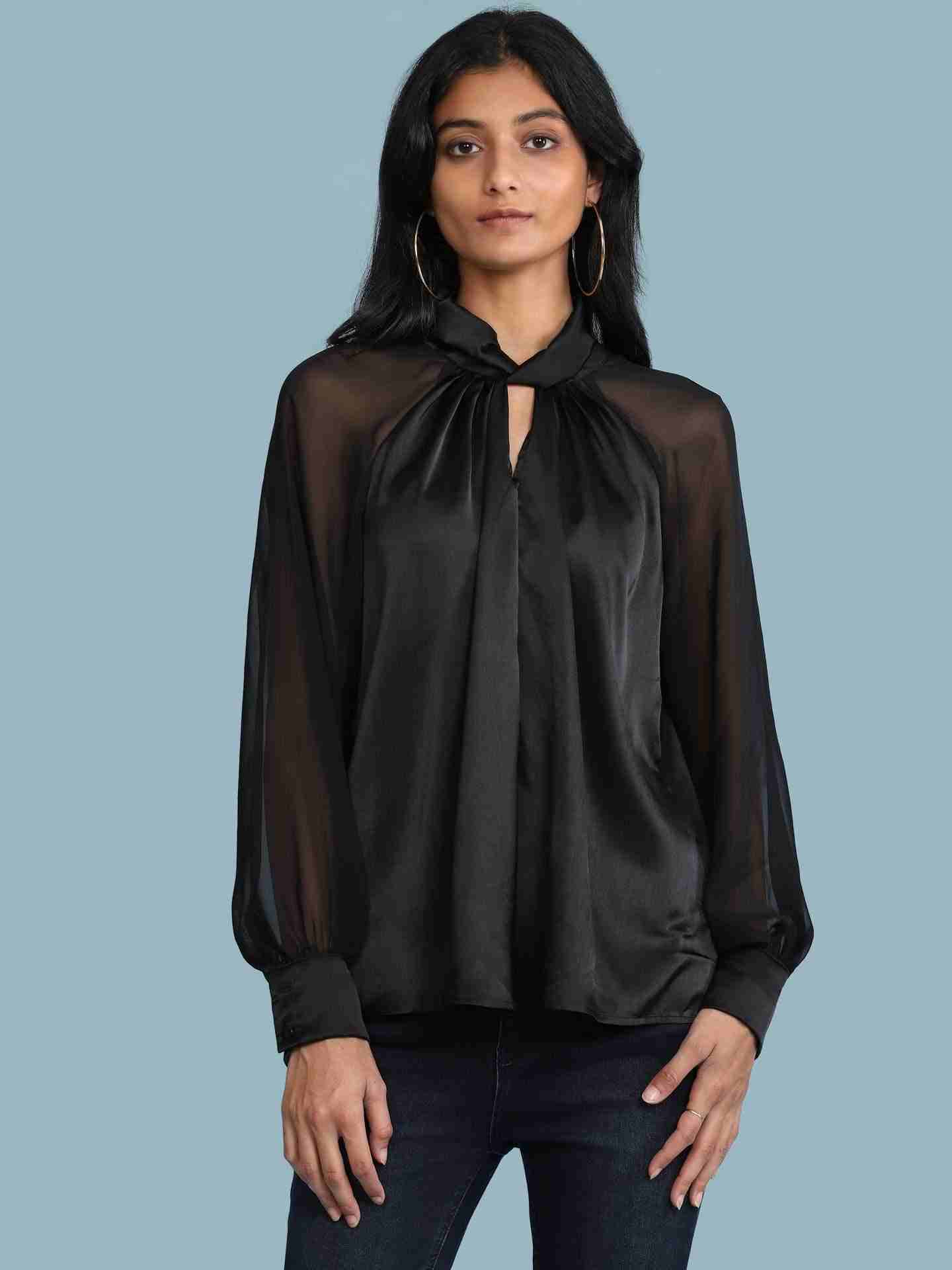 Black Abstract Solid Top