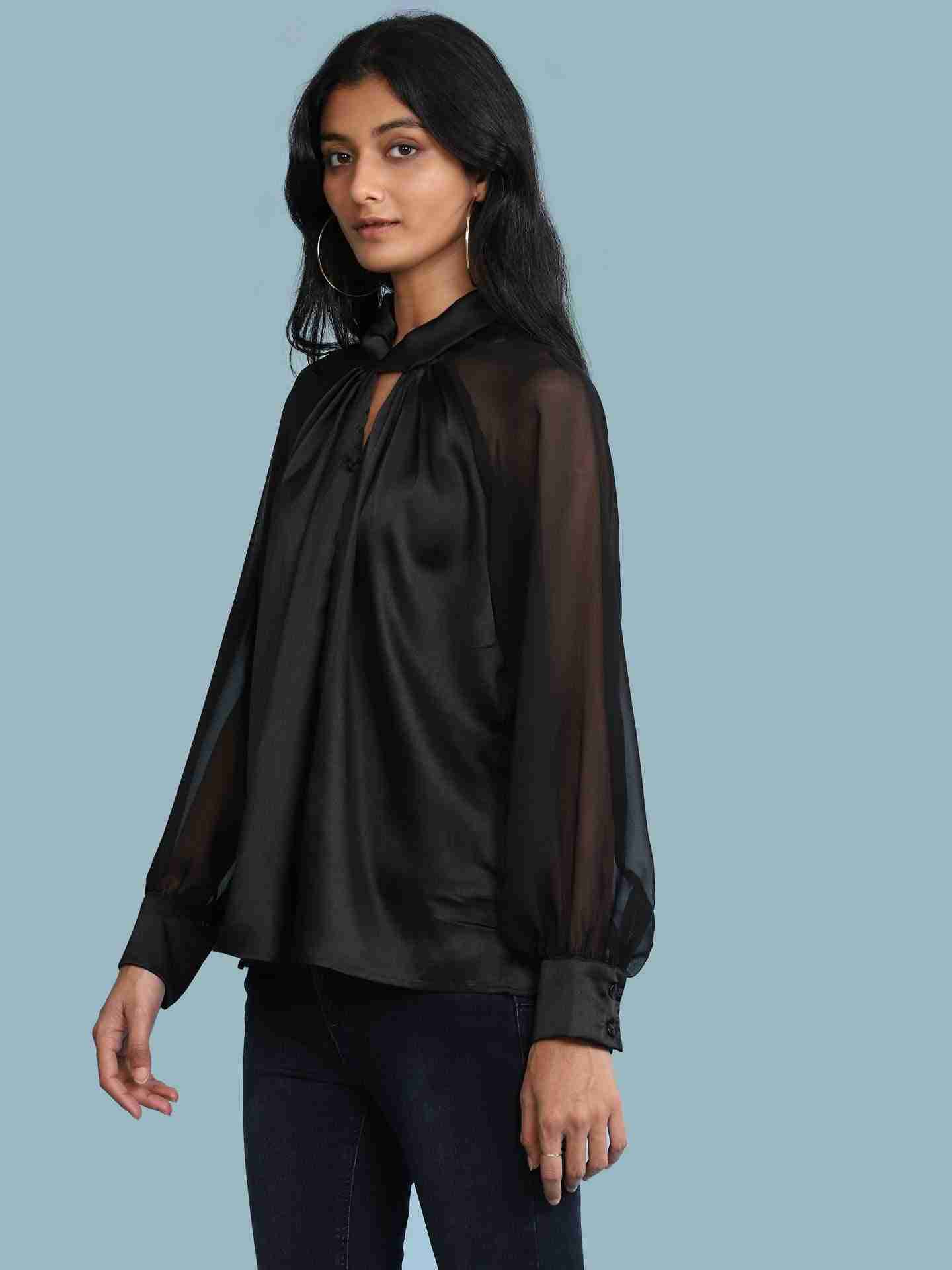 Black Abstract Solid Top