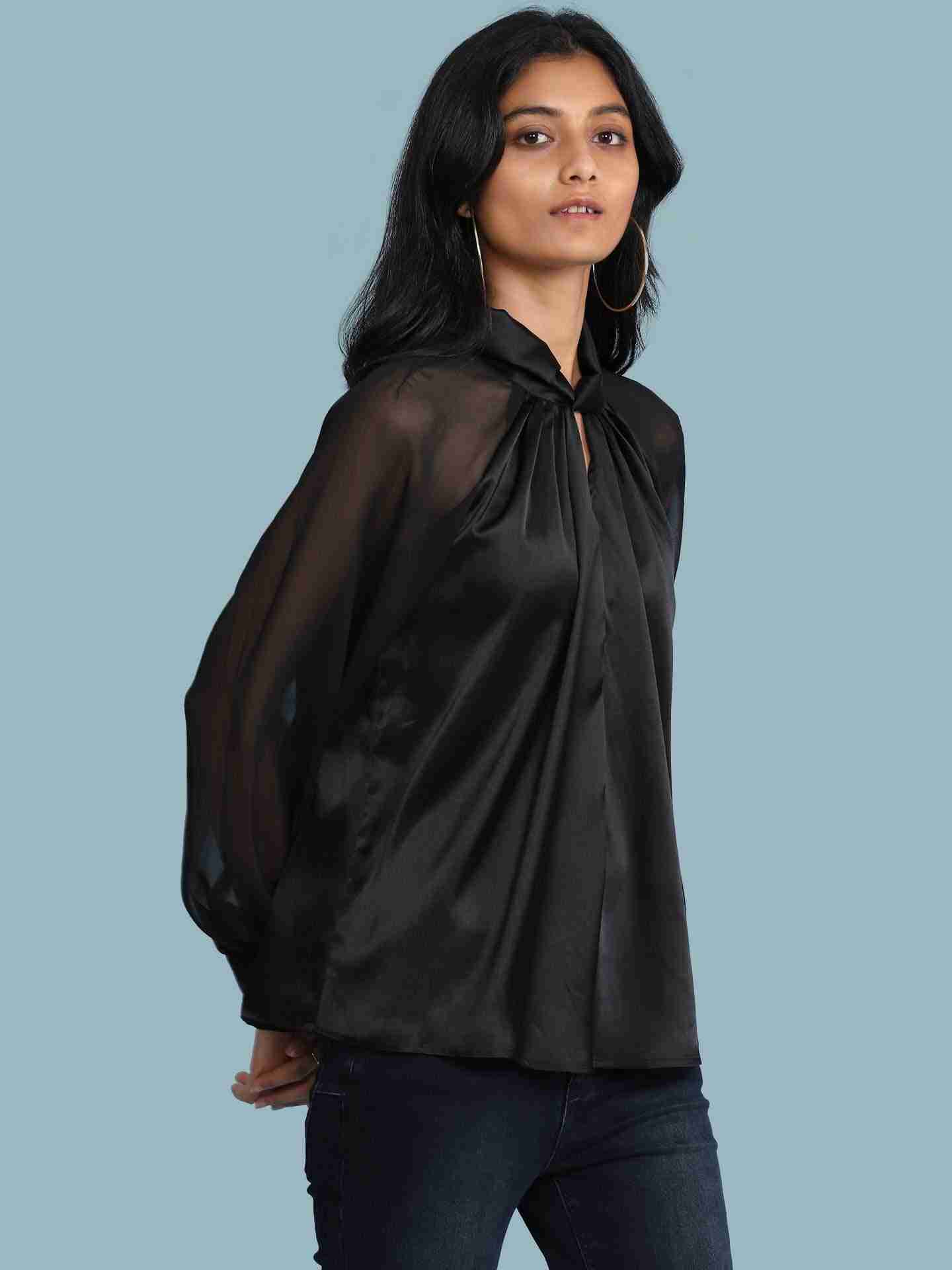 Black Abstract Solid Top