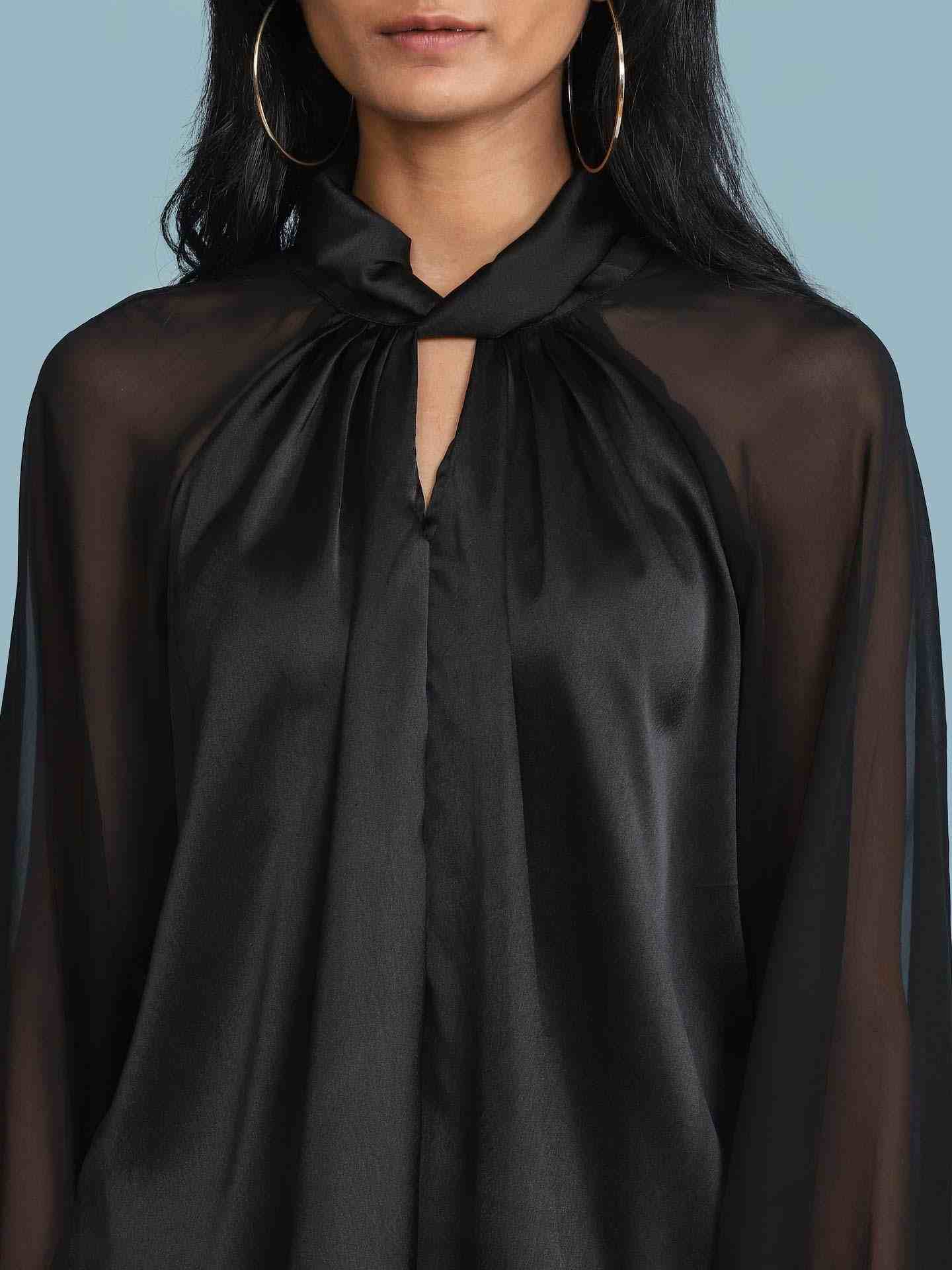 Black Abstract Solid Top