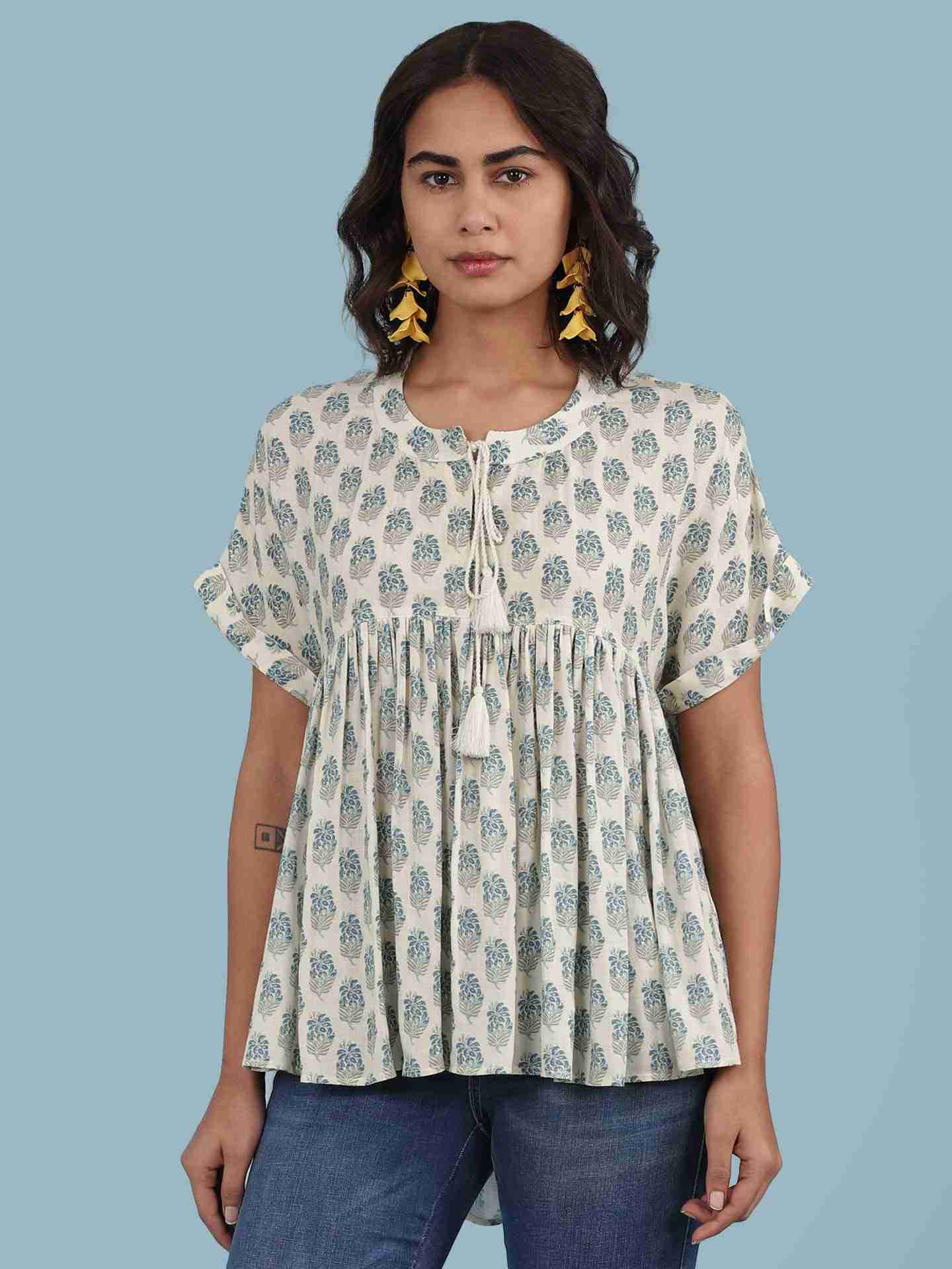 White Bhaskar Boxy Top