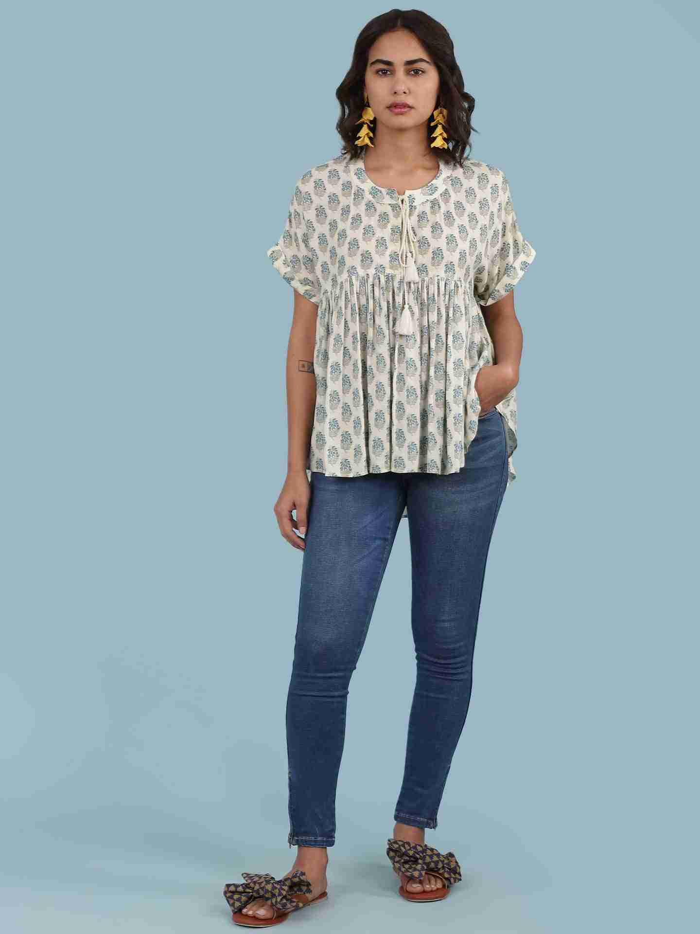 White Bhaskar Boxy Top