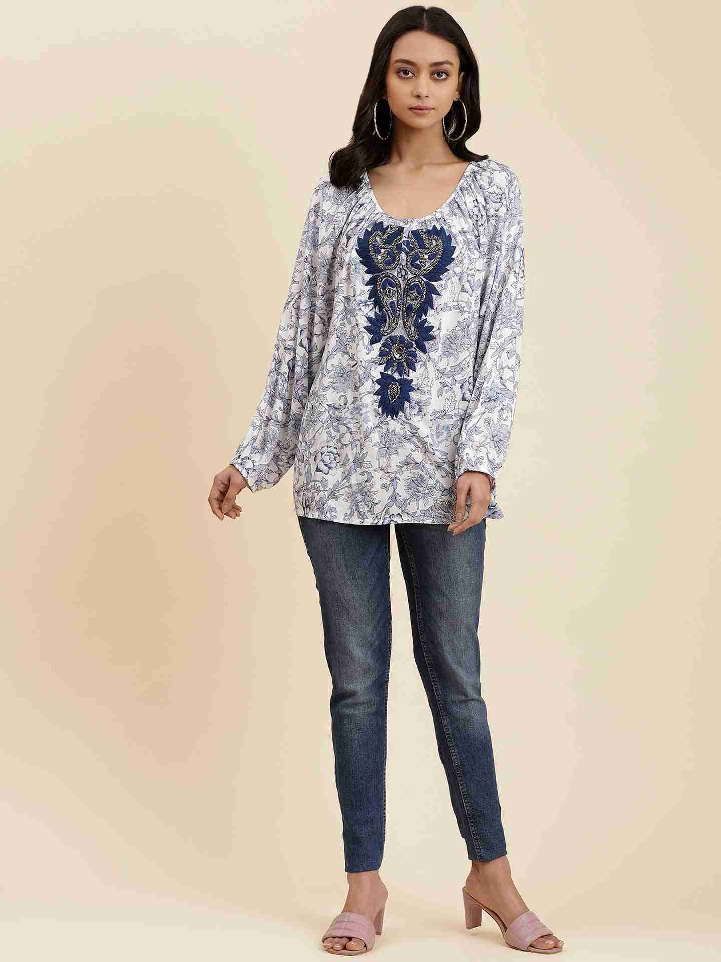 White Grishma Boxy Top