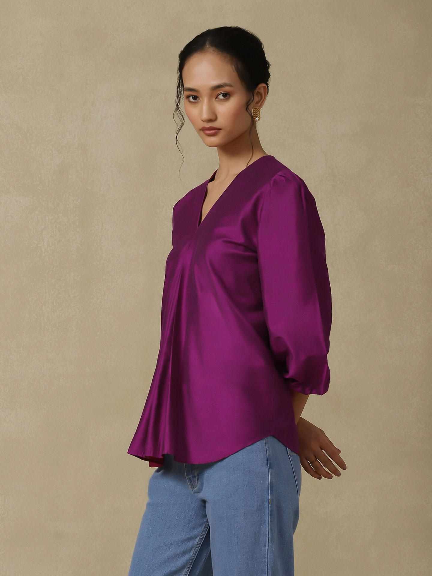 Purple Mogra Solid Kurti