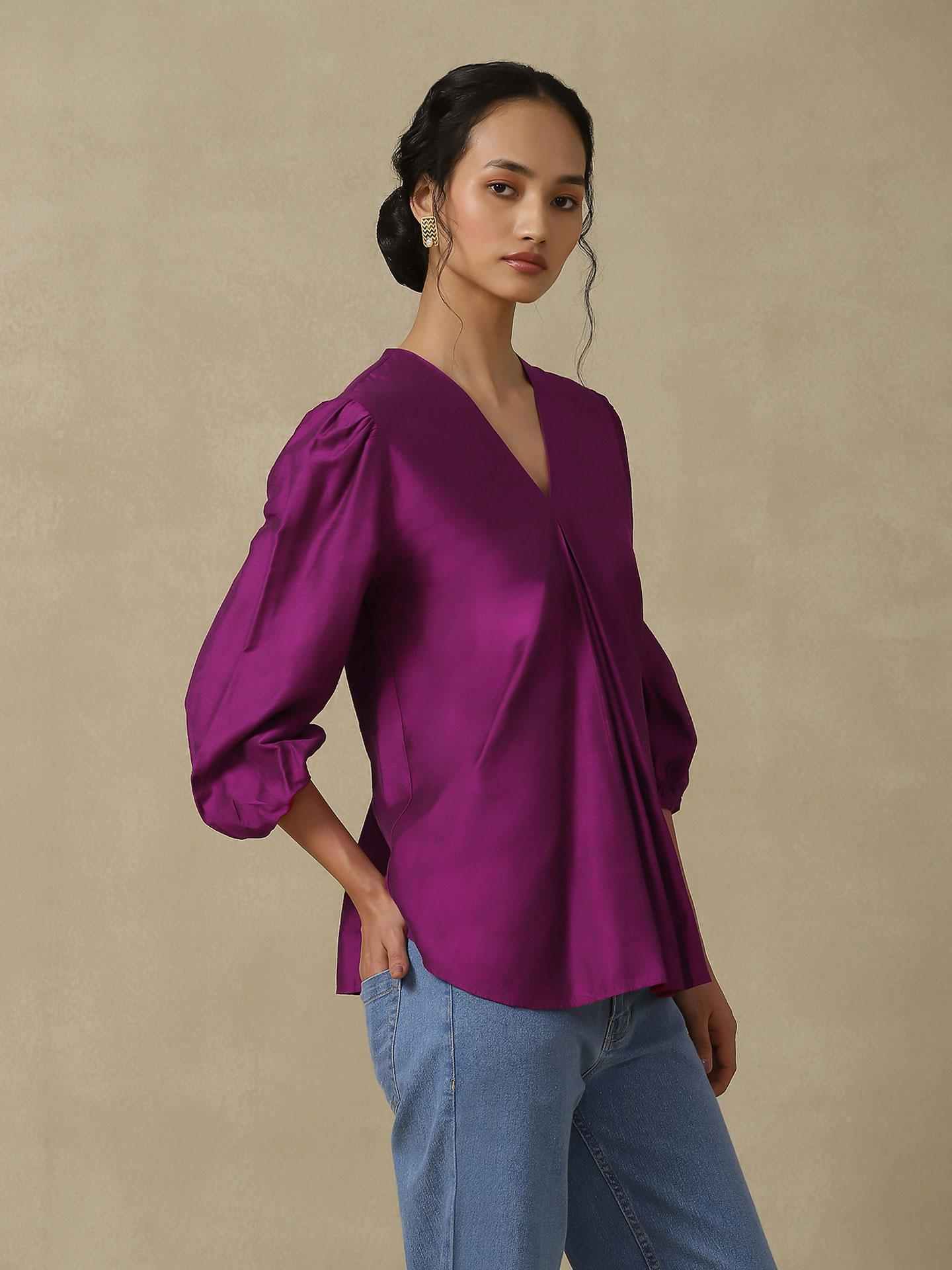 Purple Mogra Solid Kurti