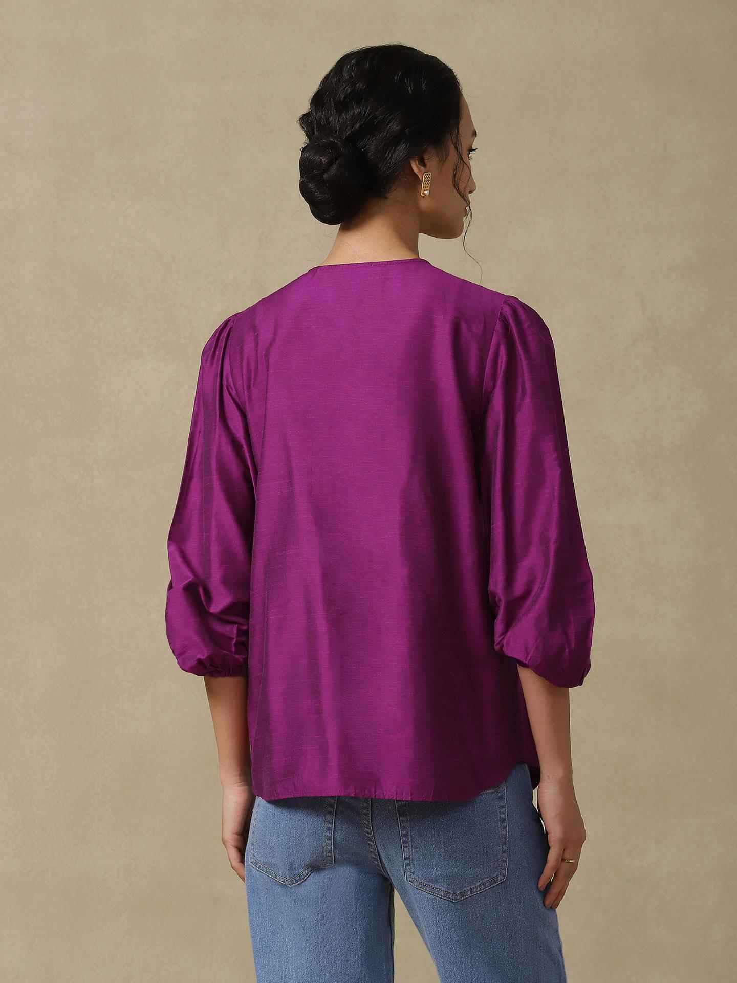 Purple Mogra Solid Kurti