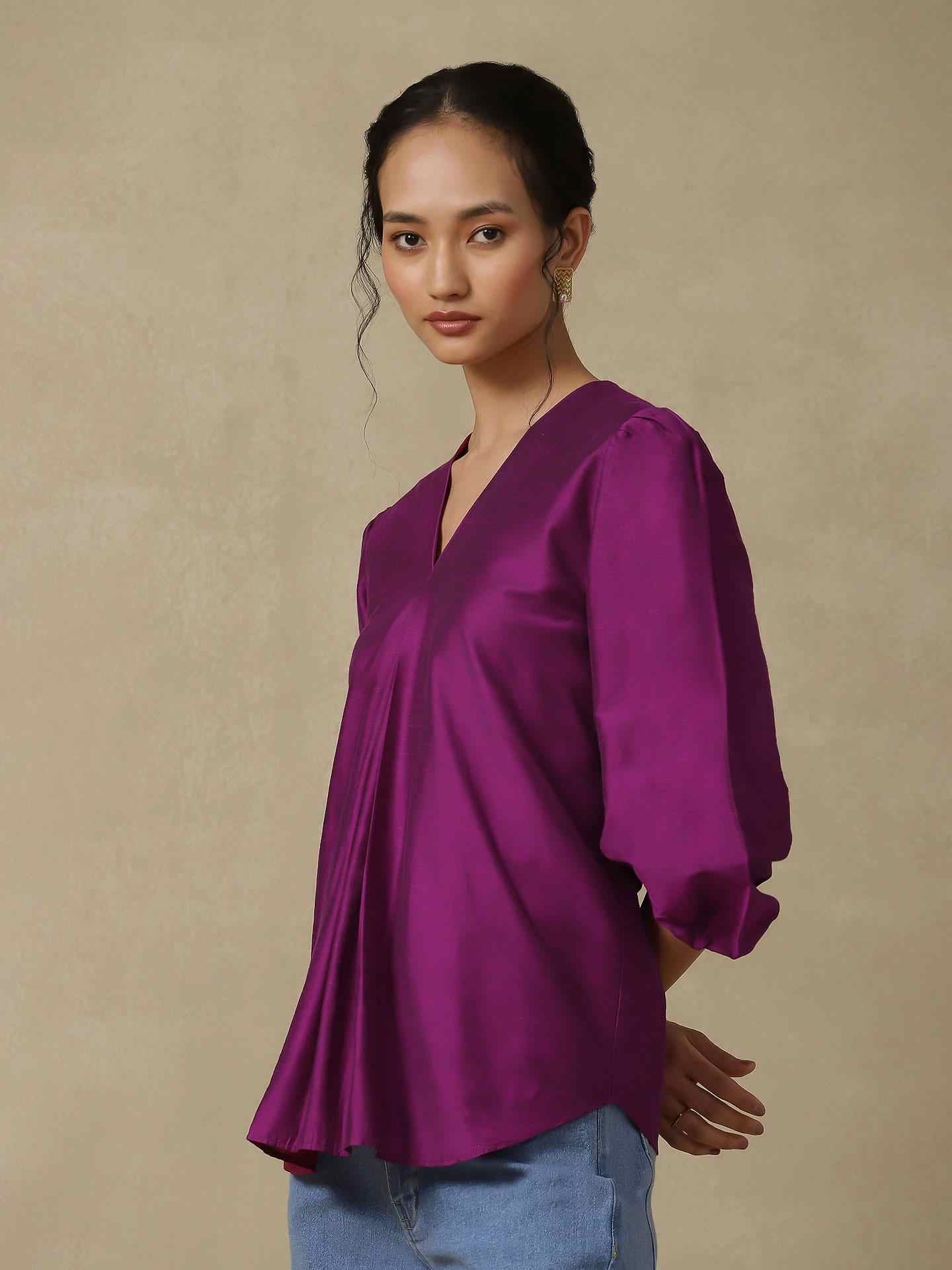 Purple Mogra Solid Kurti