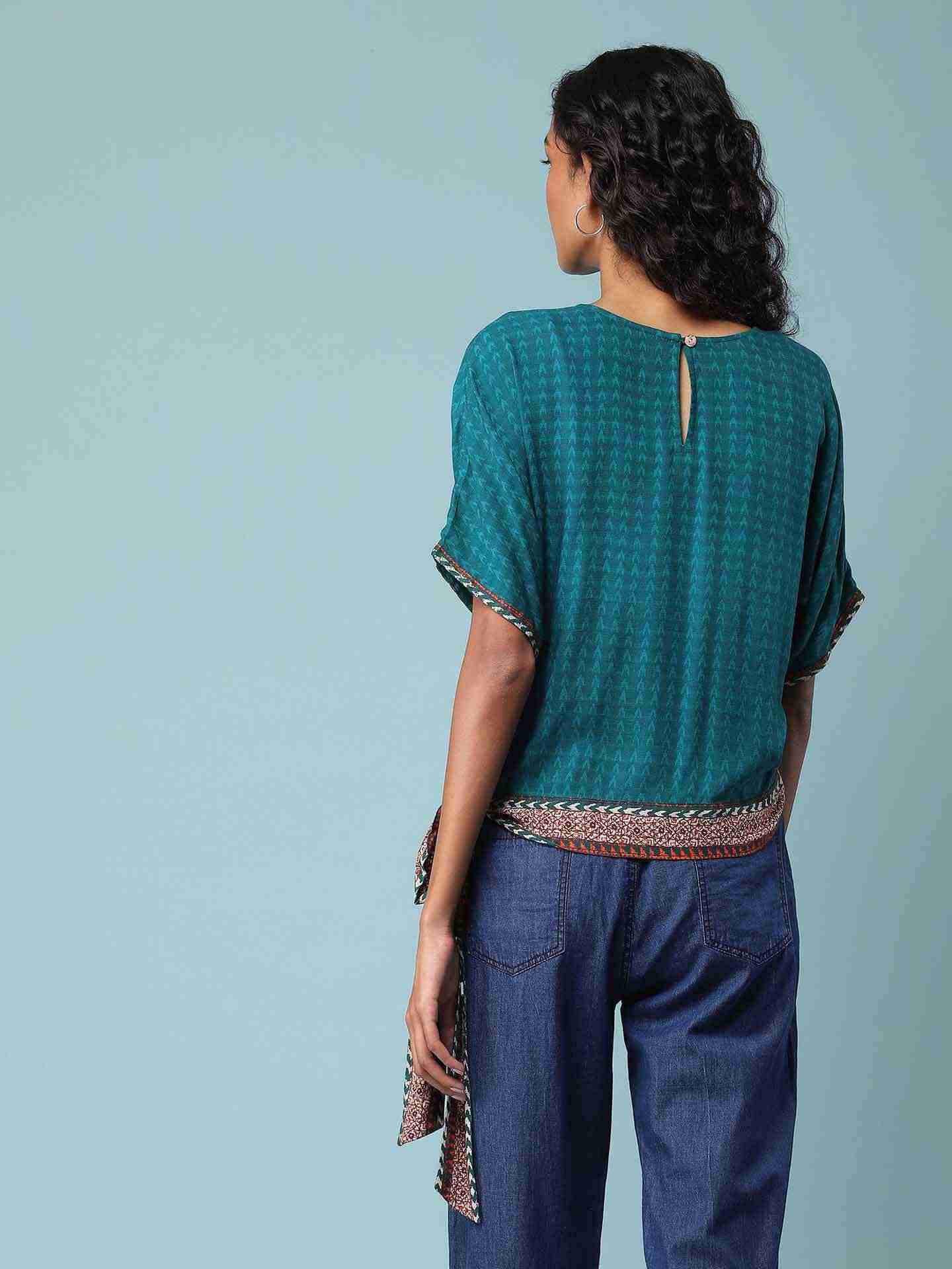 Teal Nitya Crop Top