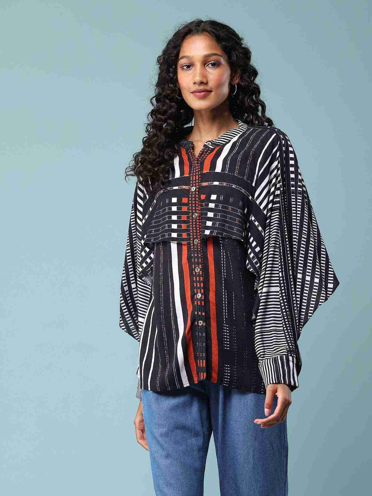 Black Stripe Affair Boxy Top