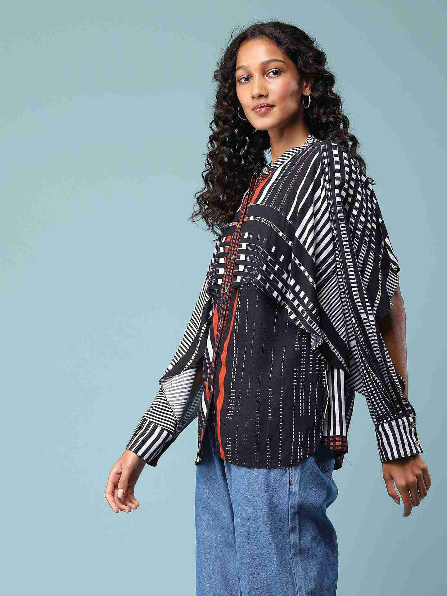 Black Stripe Affair Boxy Top