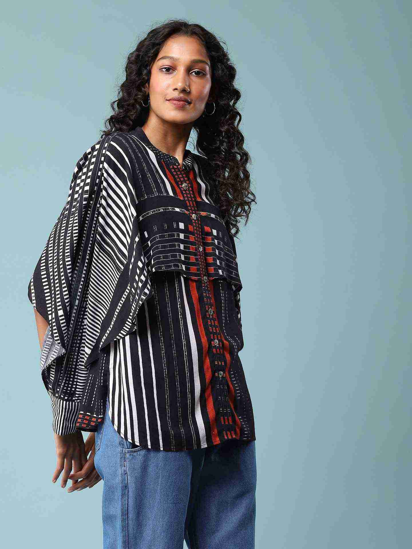 Black Stripe Affair Boxy Top