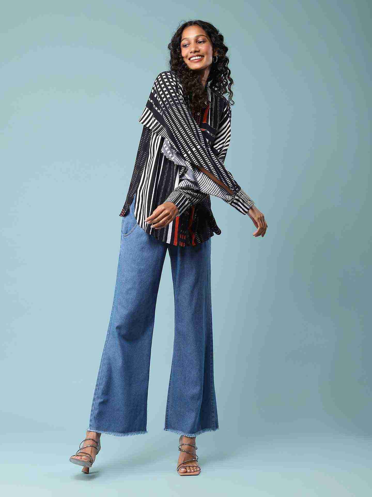 Black Stripe Affair Boxy Top