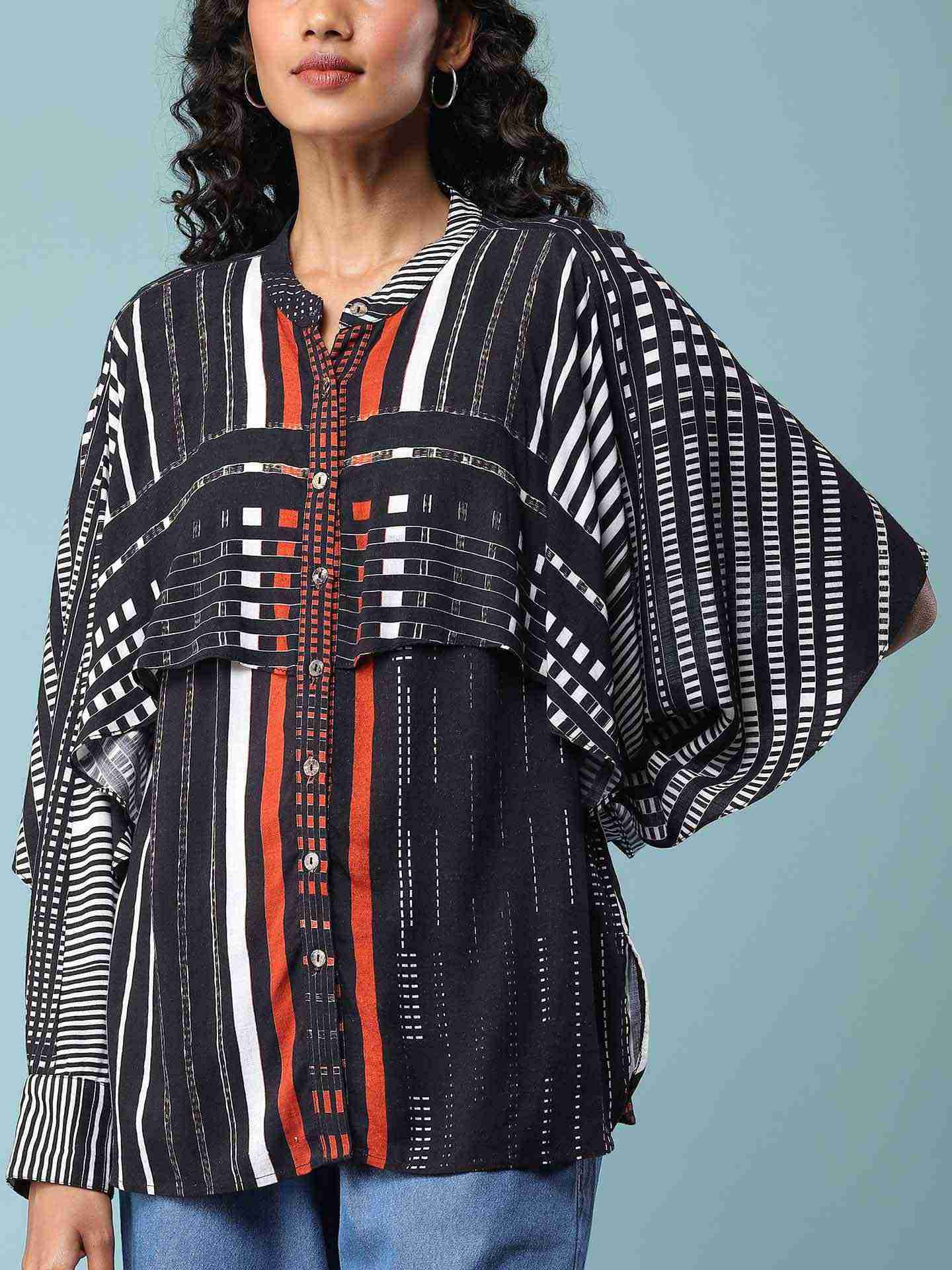 Black Stripe Affair Boxy Top