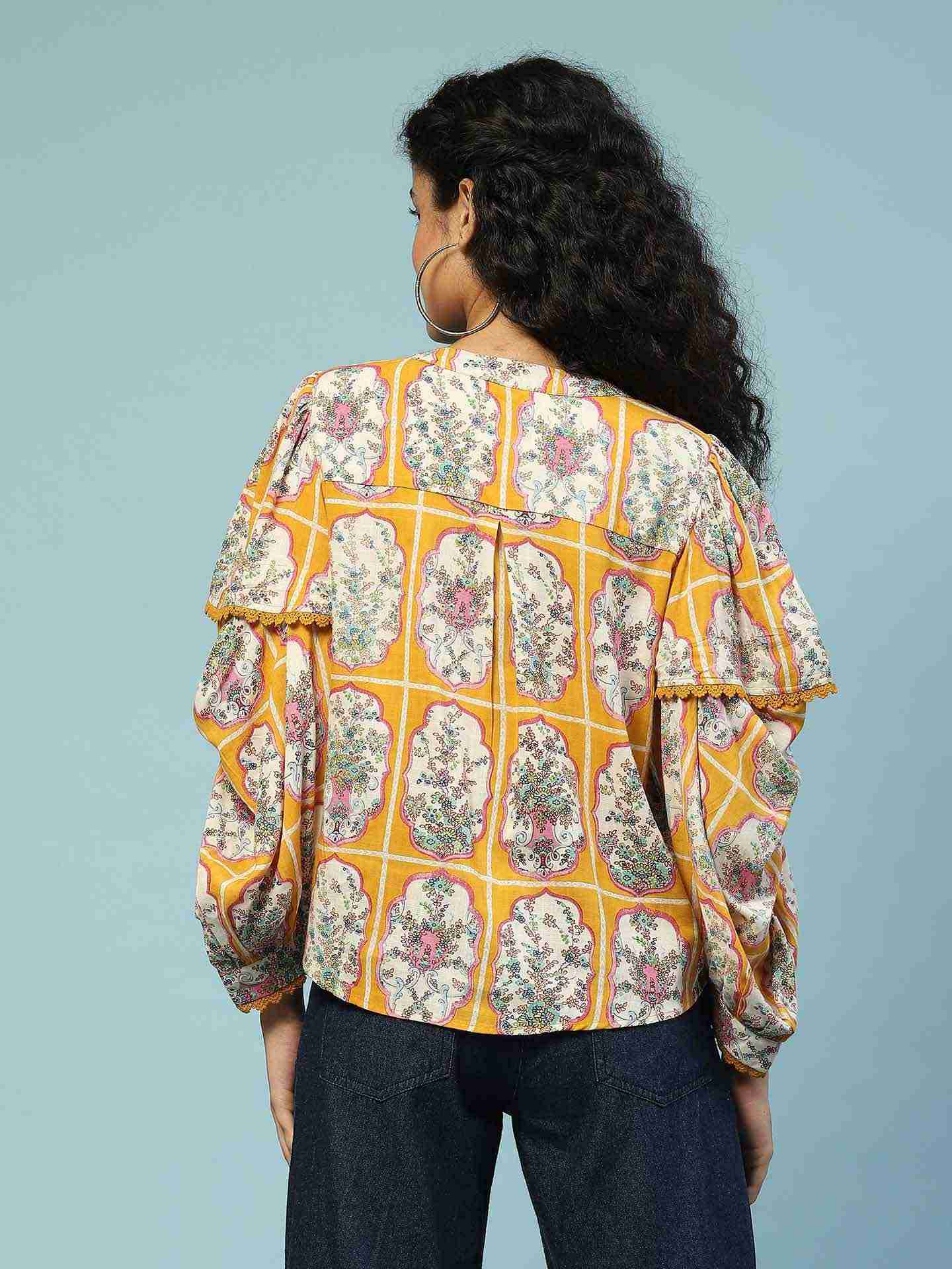 Mustard Tamasvani Button-Down Top