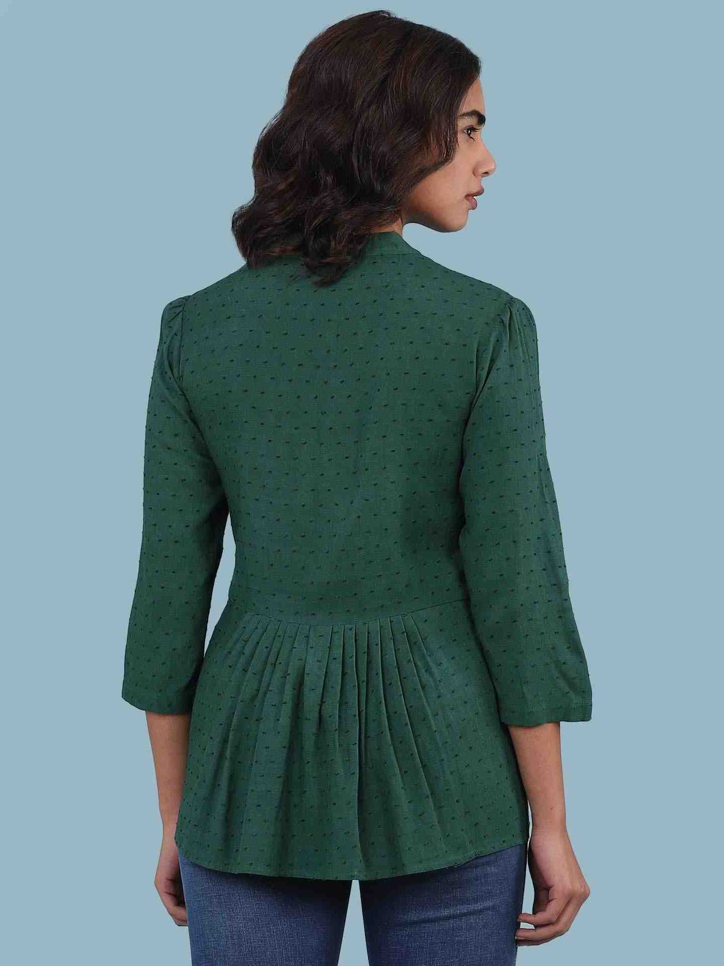 Green Alexa Solid Kurti
