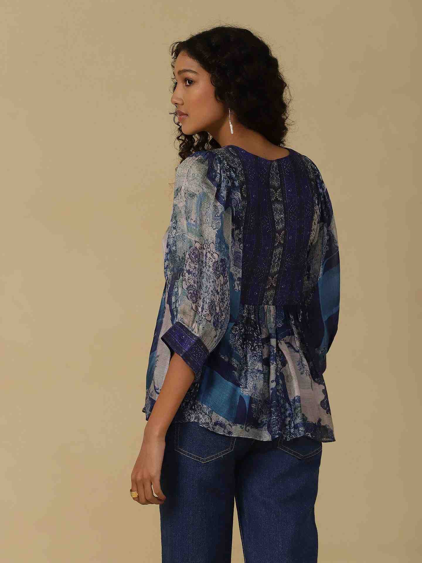 Blue Kashumi Kurti