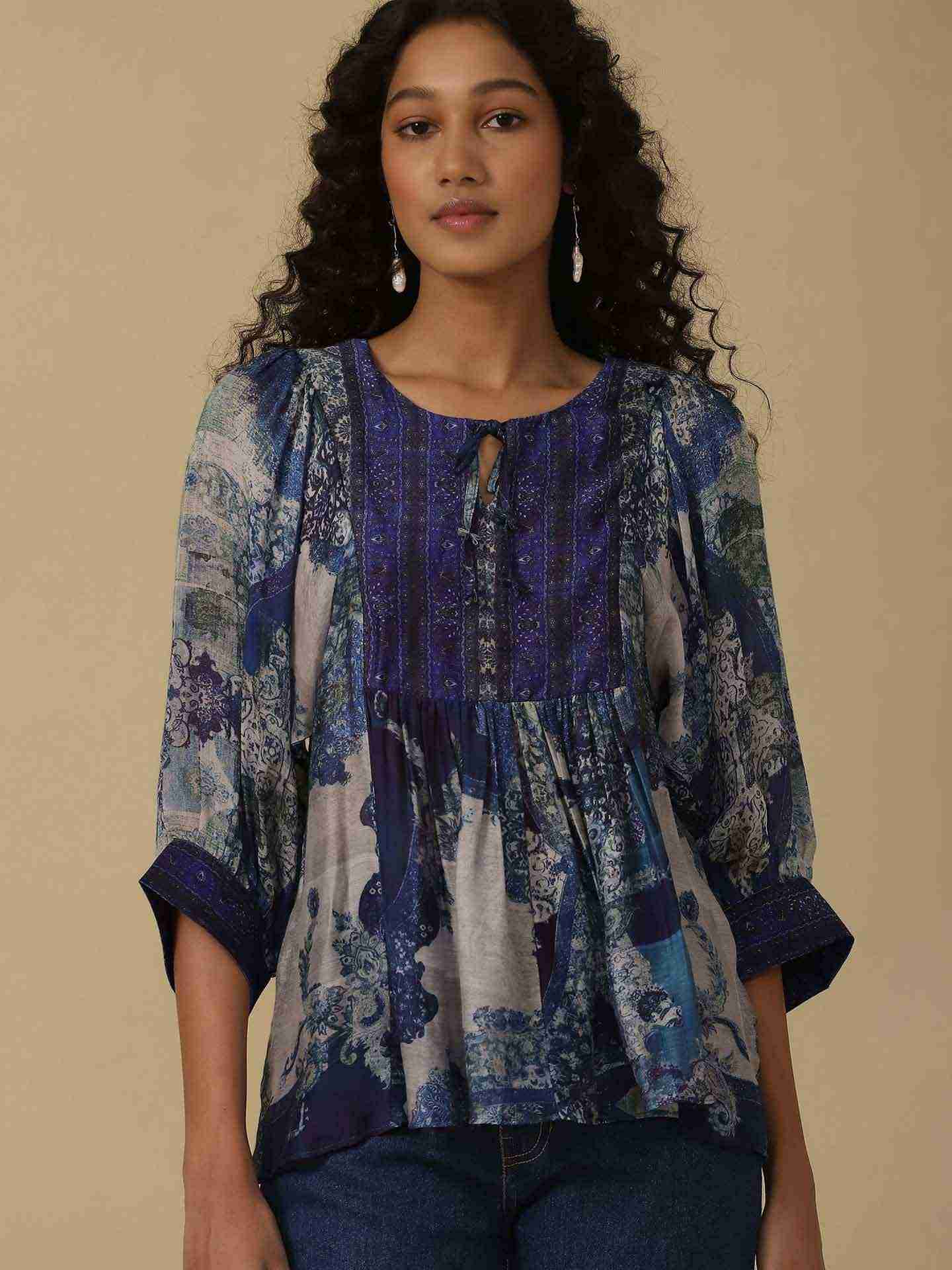 Blue Kashumi Kurti