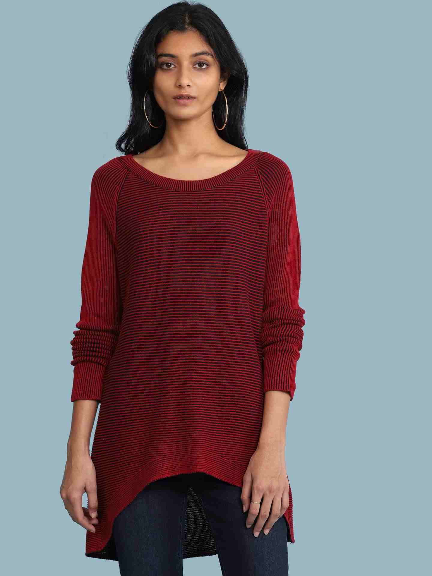 Red Winter Solid Sweater