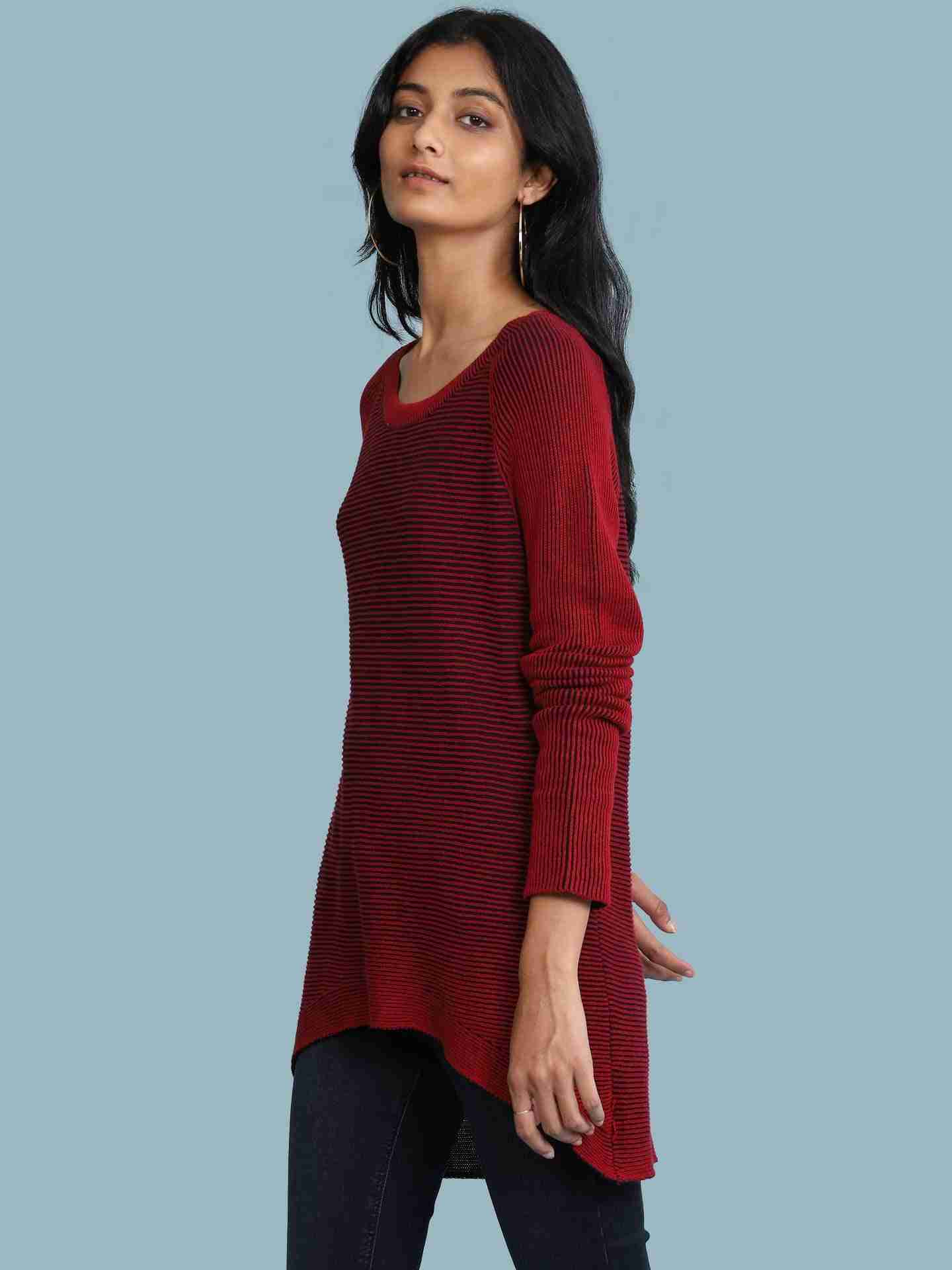 Red Winter Solid Sweater